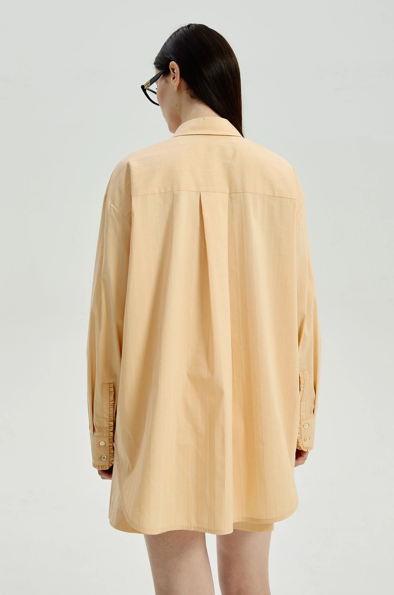 Oversized Metallic-Stripe Poplin Shirt - Image 10