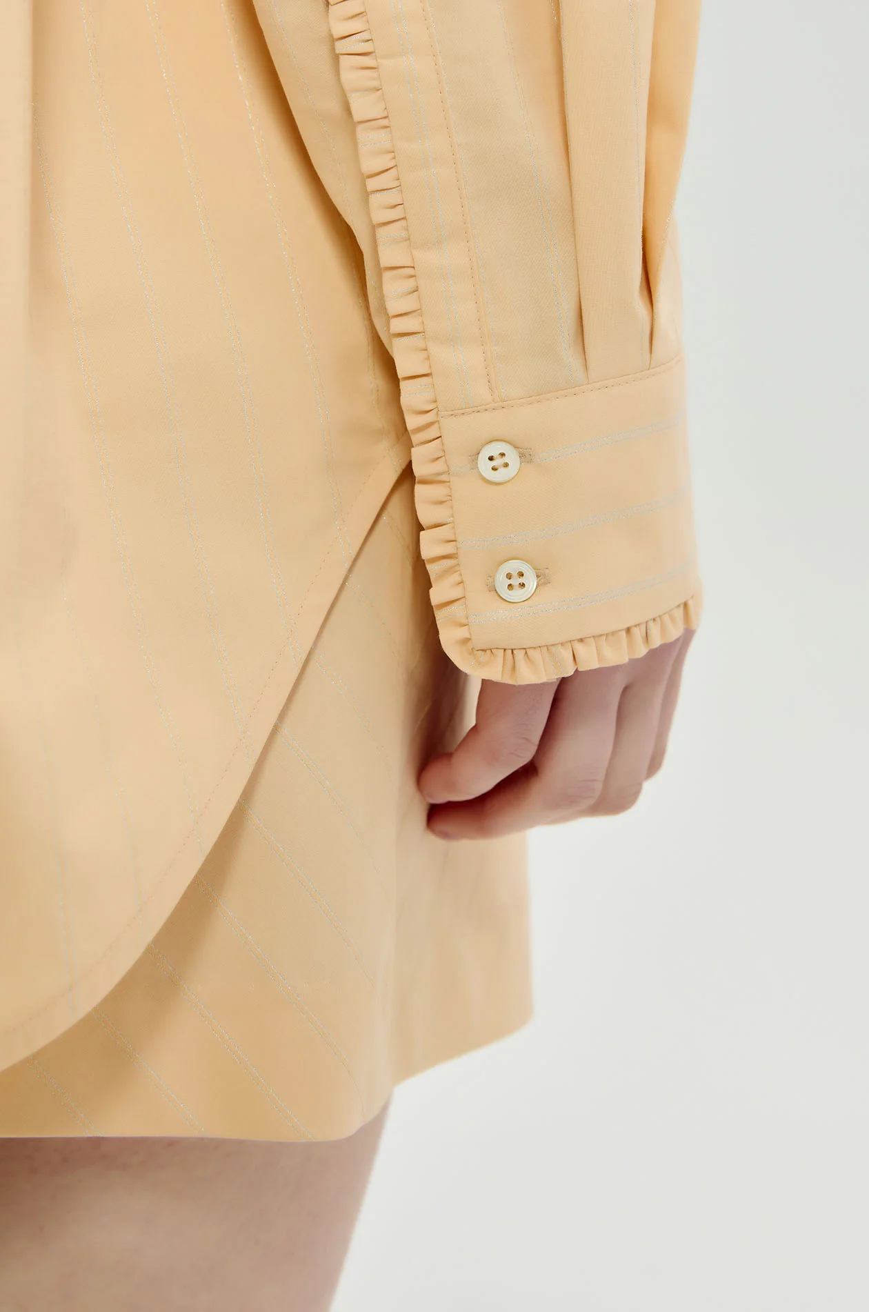 Oversized Metallic-Stripe Poplin Shirt - Image 8