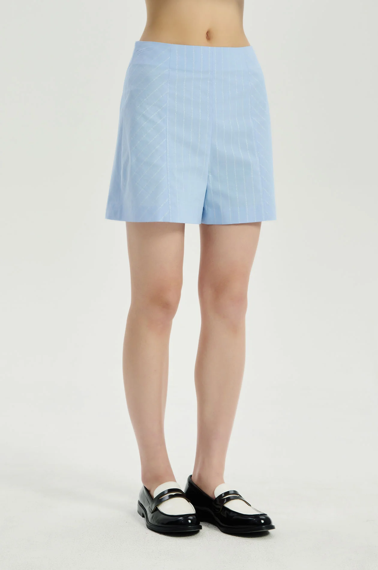 Metallic-Stripe Poplin Shorts - Image 2