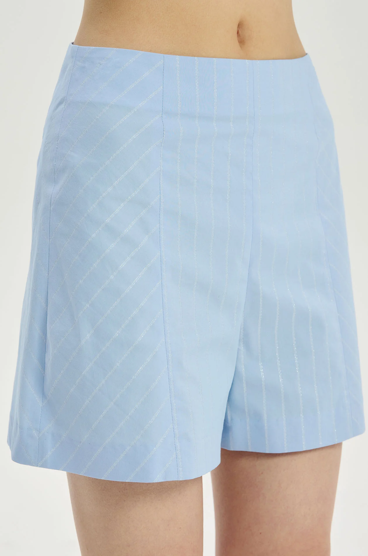Metallic-Stripe Poplin Shorts - Image 3