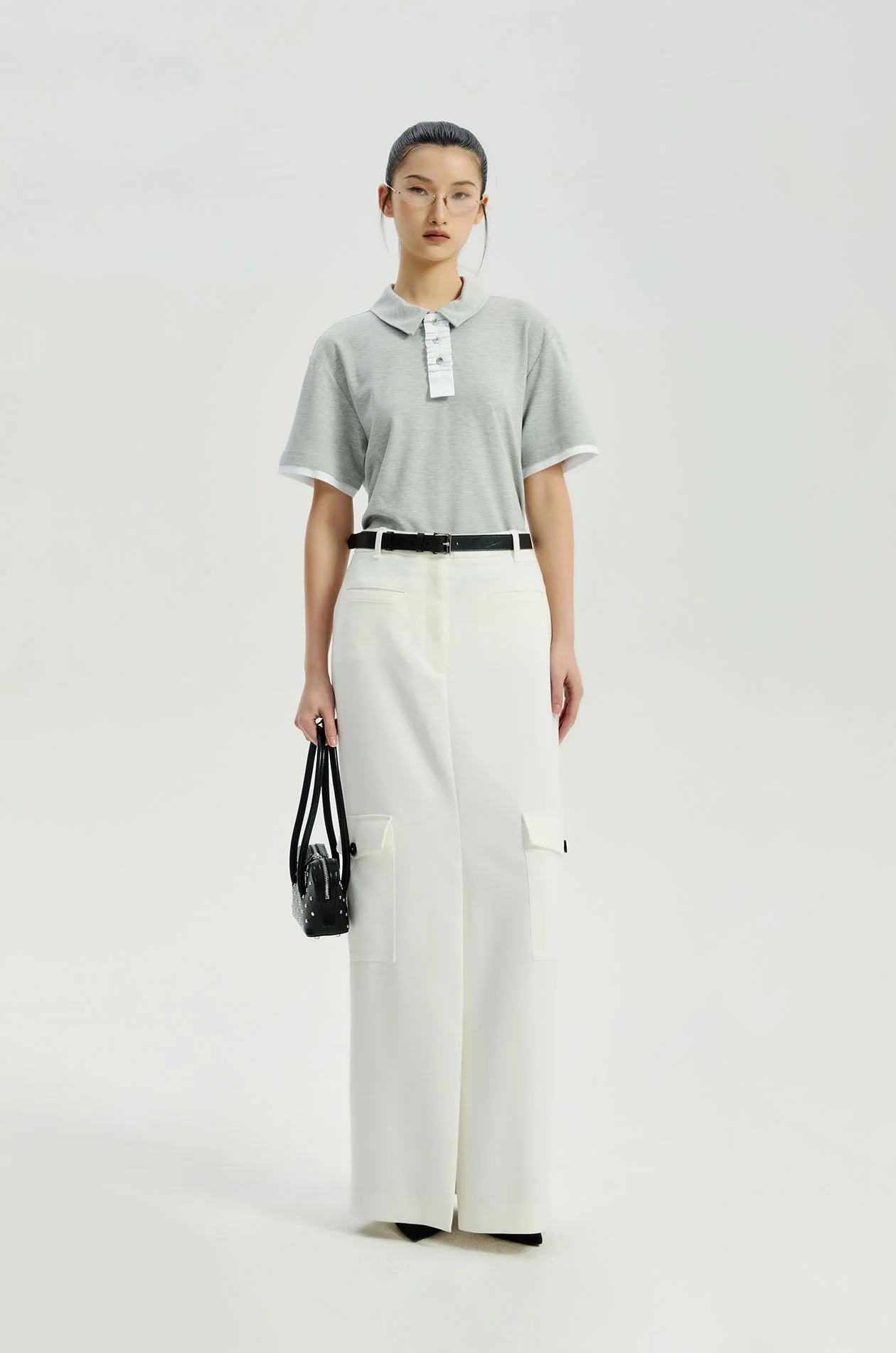 Relaxed Pleat‑Placket Polo