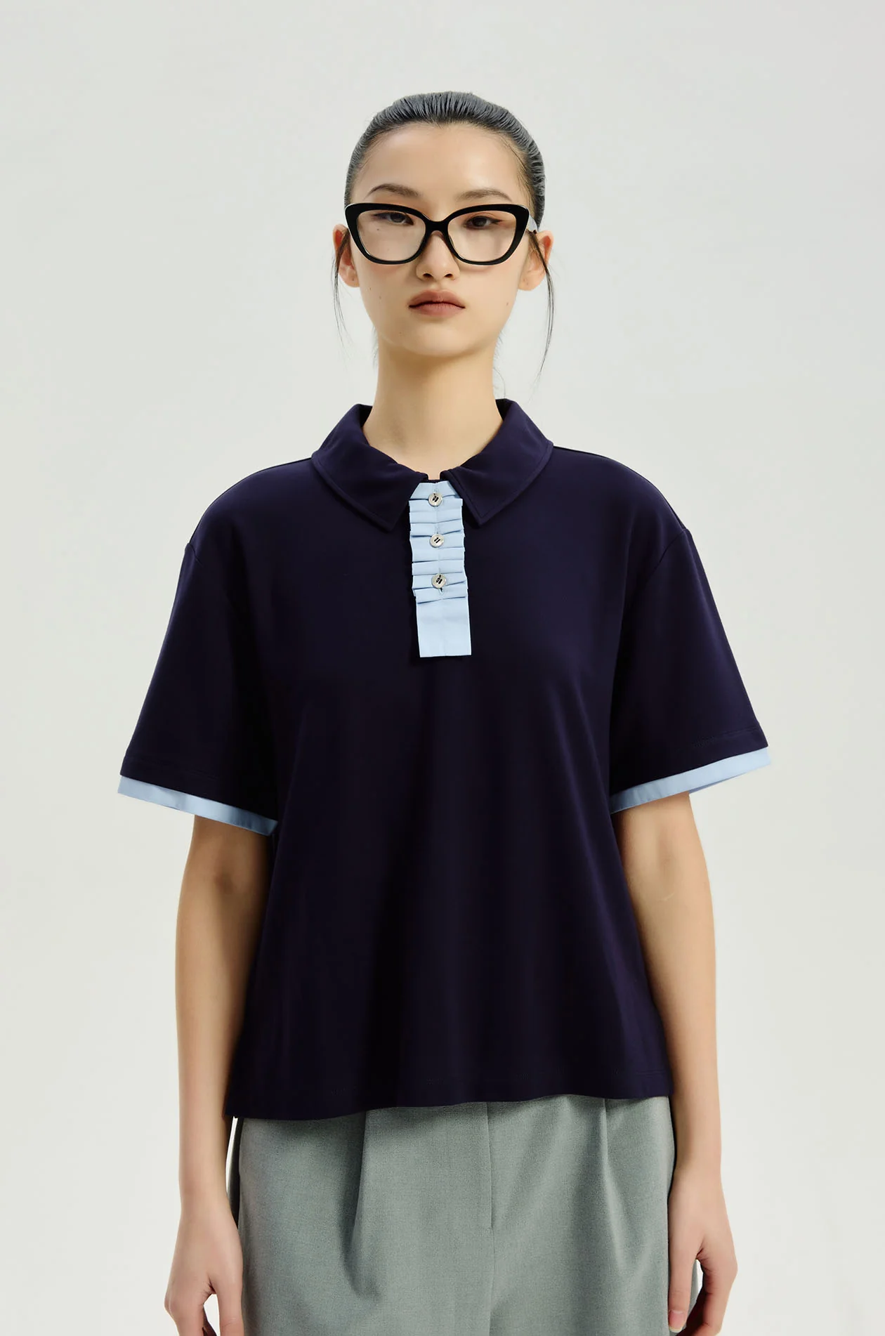 Relaxed Pleat‑Placket Polo - Image 6