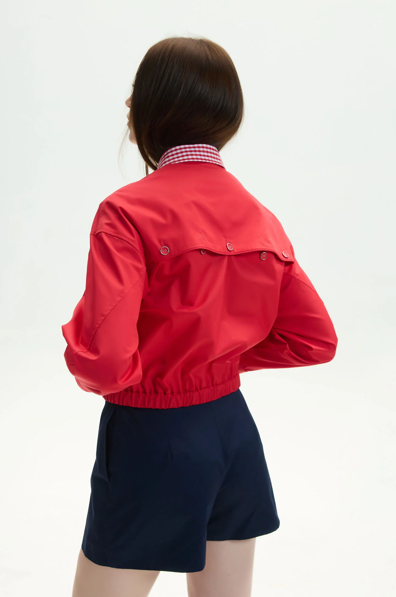 Plaid Collar Blouson Jacket - Image 12