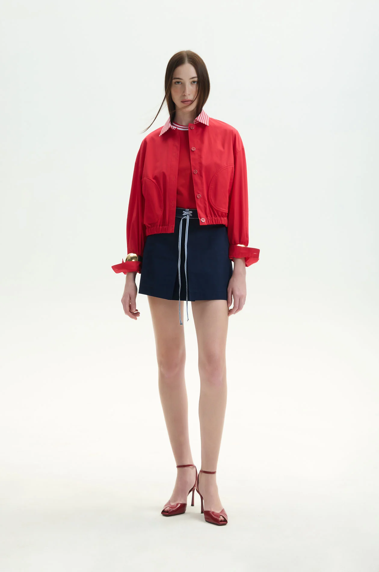 Plaid Collar Blouson Jacket - Image 7