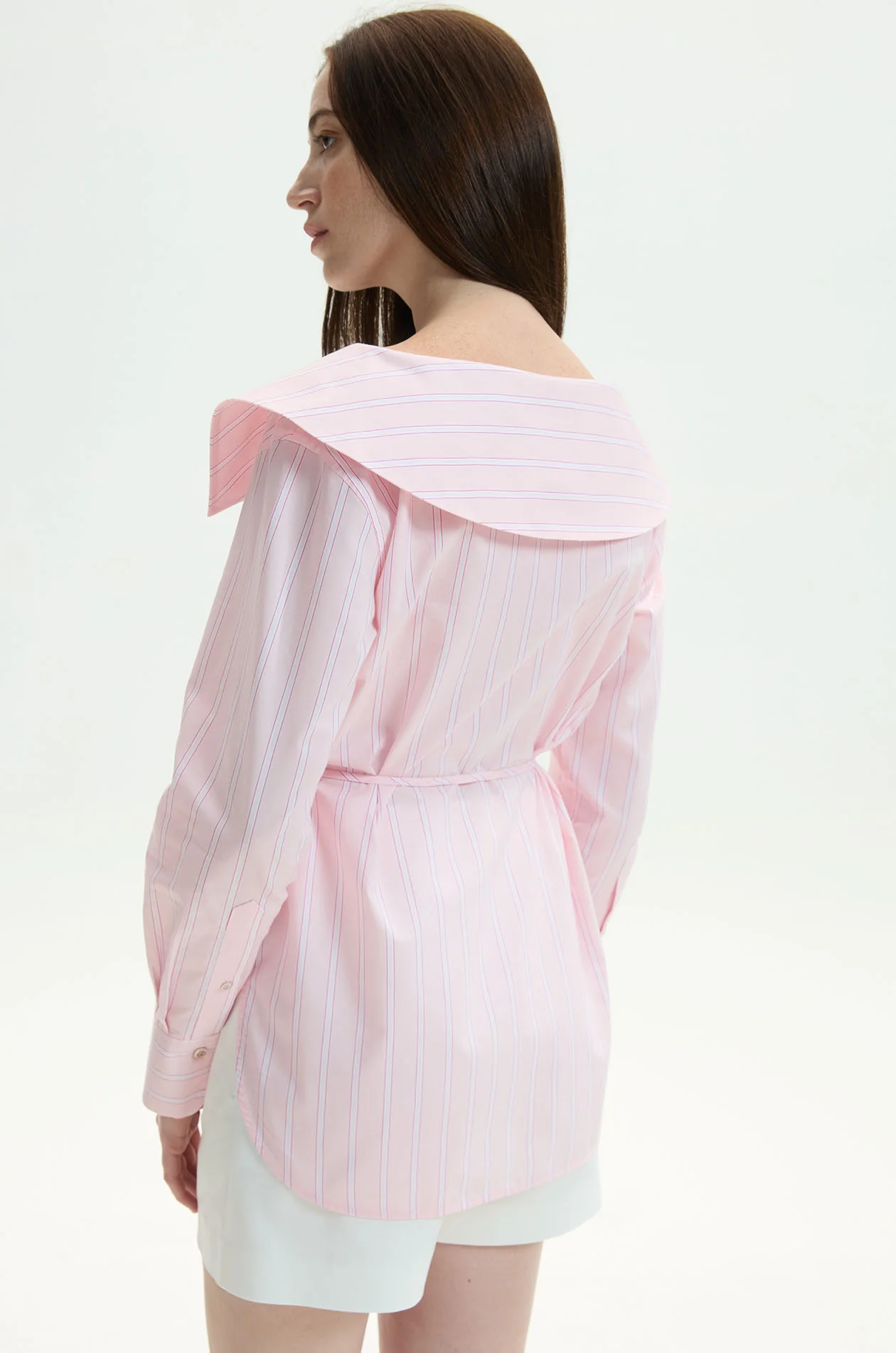 Waist-Tied Striped Shirt - Image 12