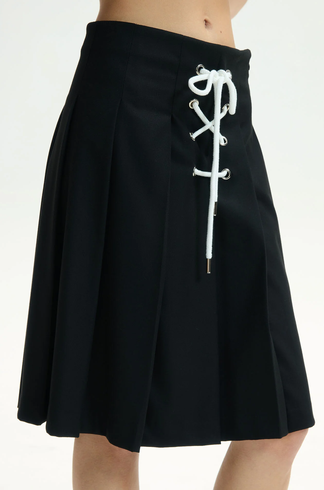 Lace-Uo Pleated Midi Skirt - Image 3