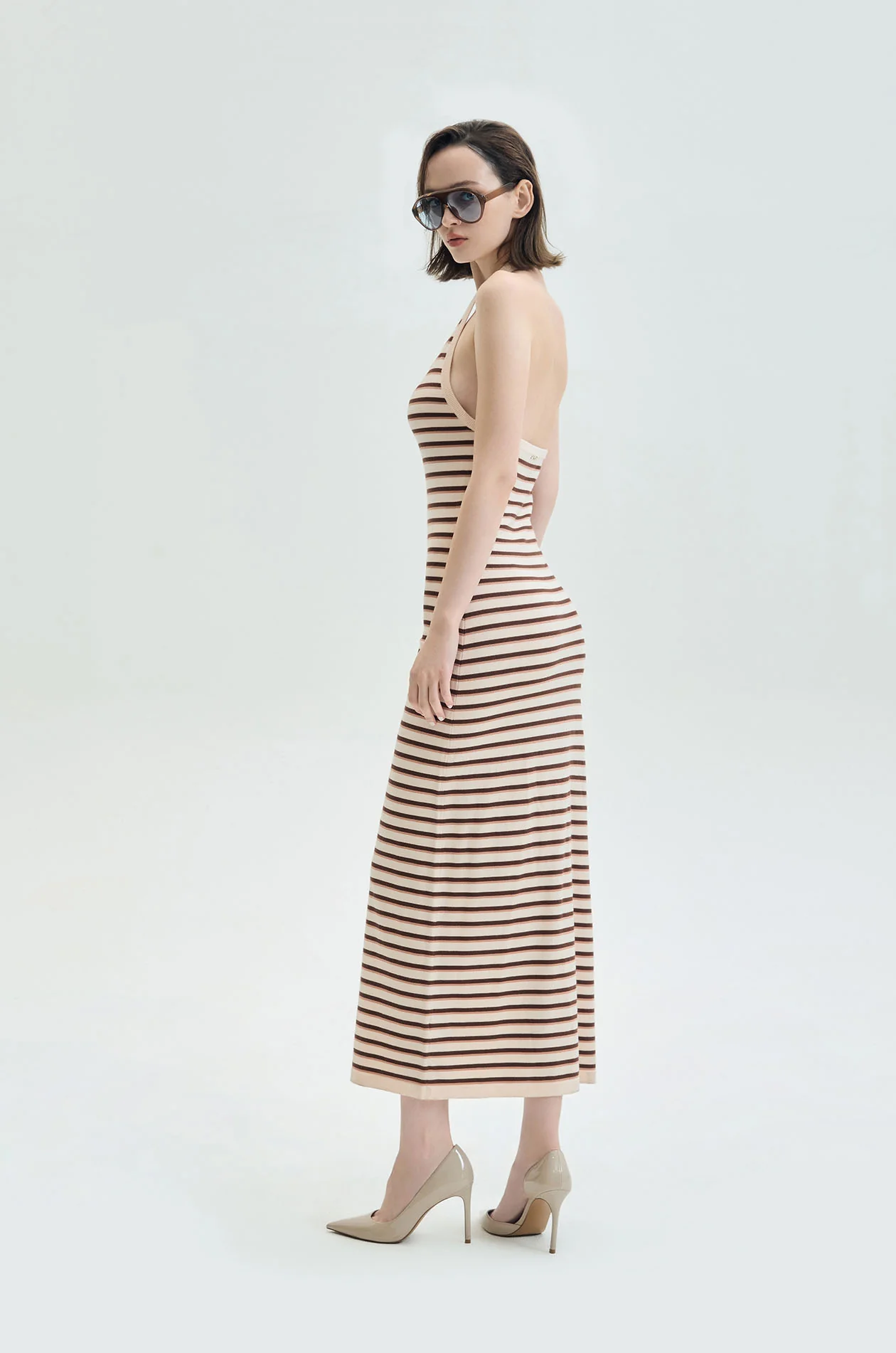 Striped Halter‑Neck Maxi Dress - Image 12
