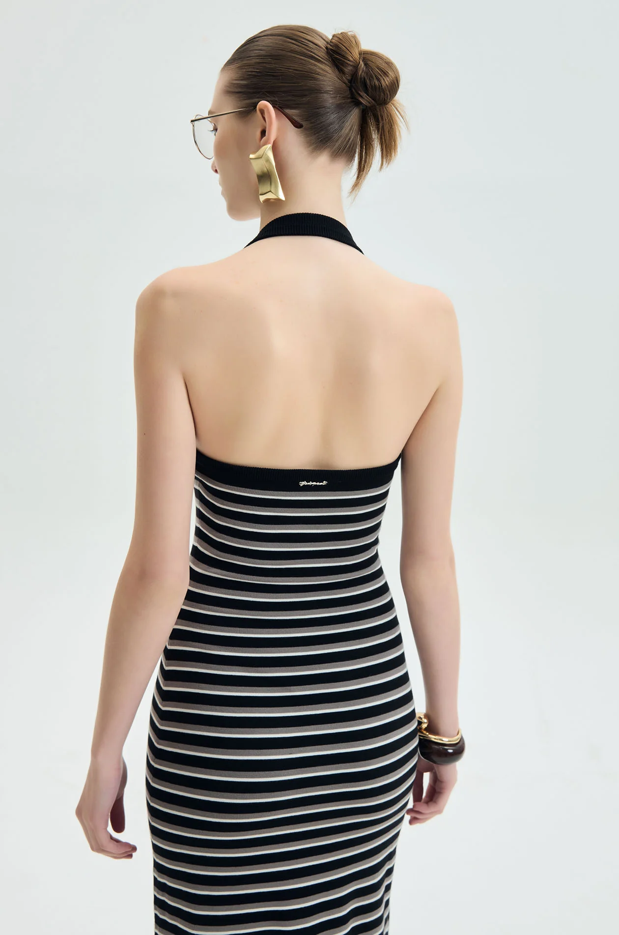 Striped Halter‑Neck Maxi Dress - Image 5