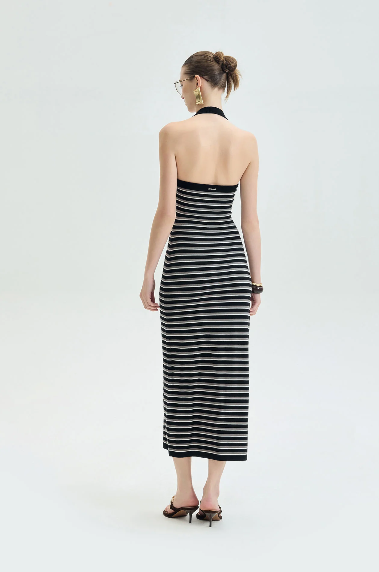 Striped Halter‑Neck Maxi Dress - Image 6