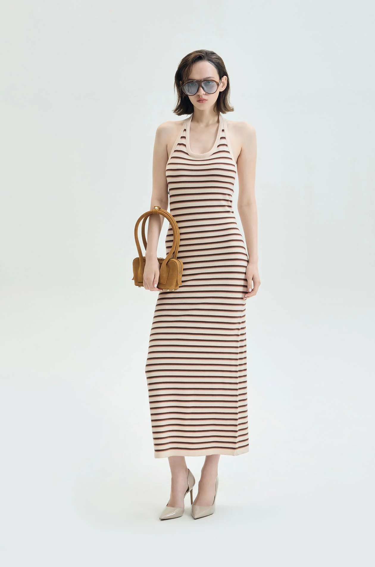 Striped Halter‑Neck Maxi Dress - Image 7