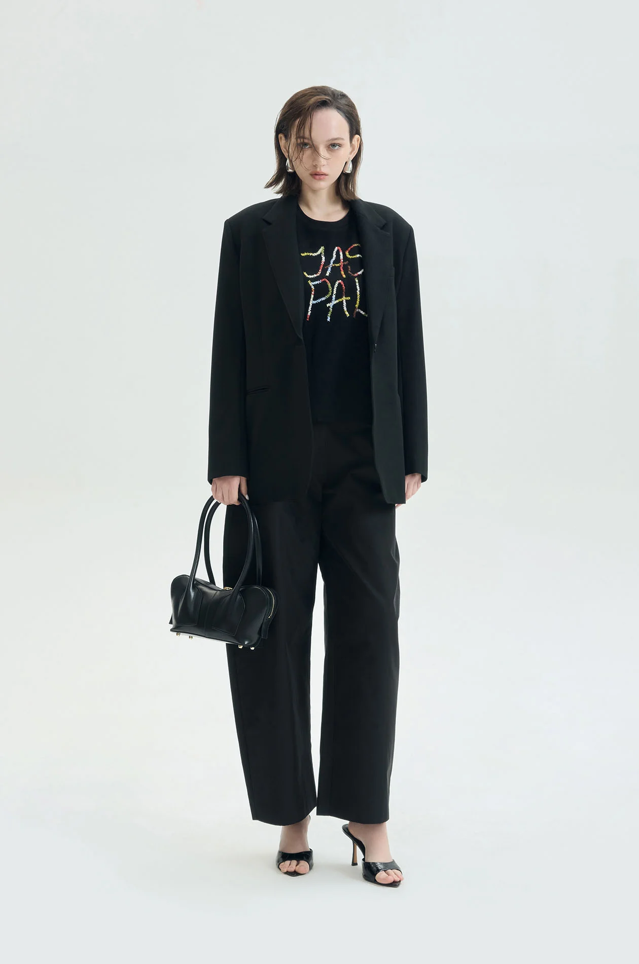 Oversized Stitched Logo T‑Shirt