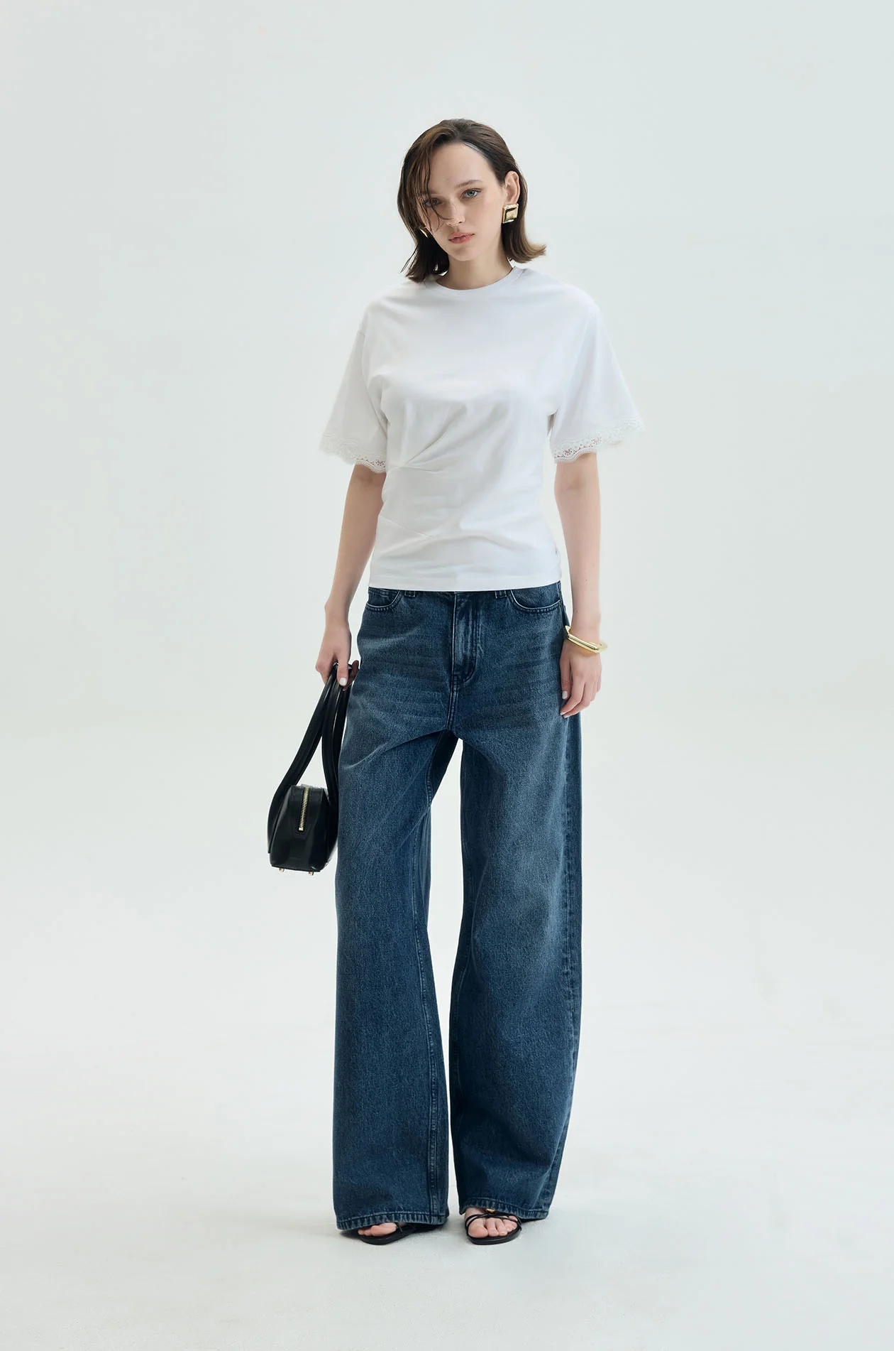 Lace Trim Waist-Defined T-Shirt - Image 6