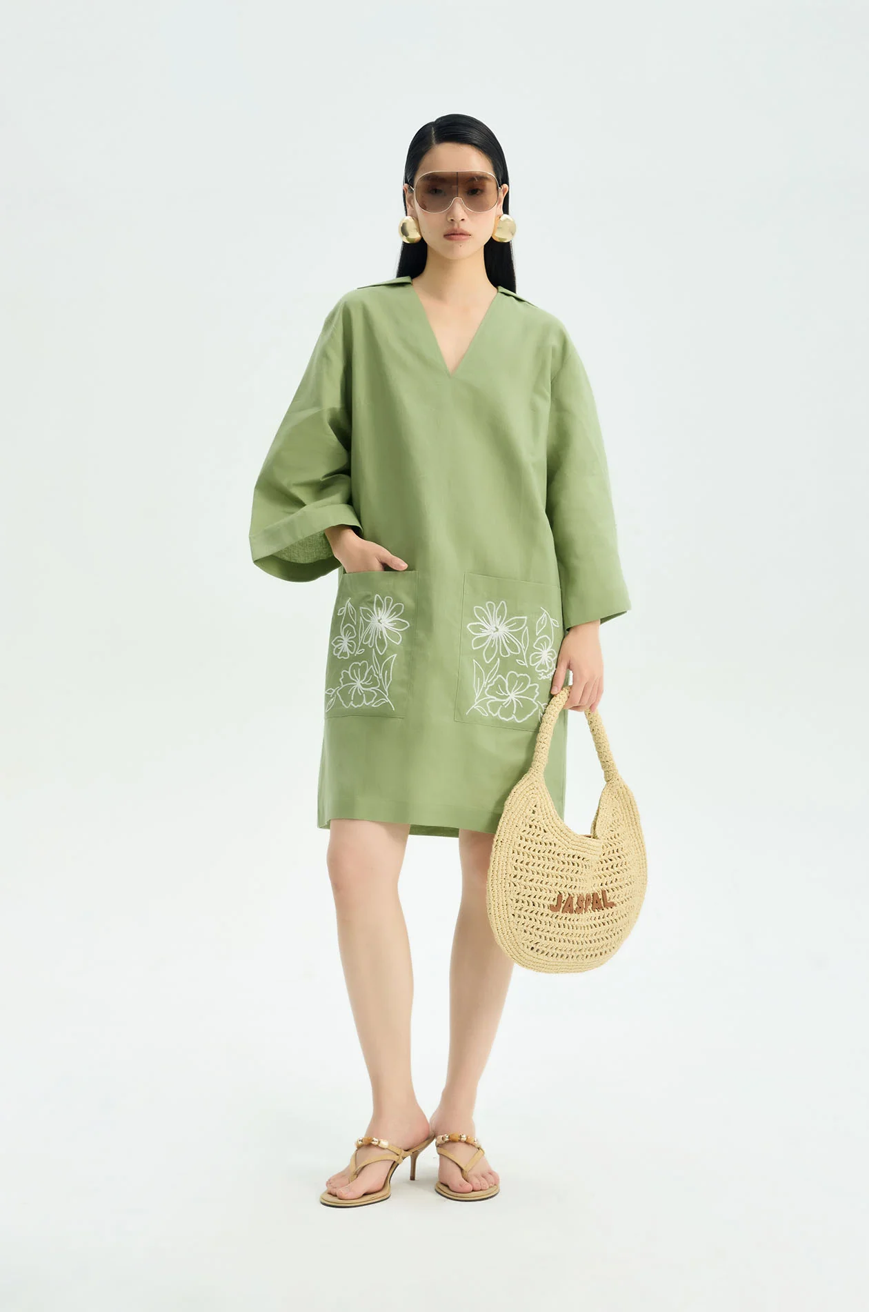 Floral Embroidery Tunic Top