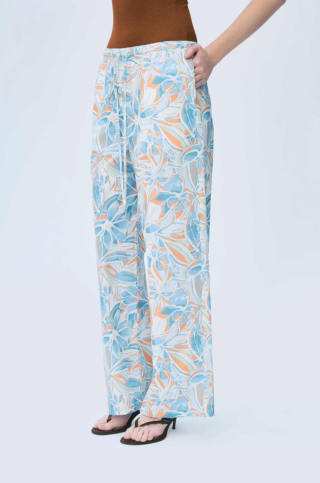 Summer Floral Print Easy Pants - Image 2