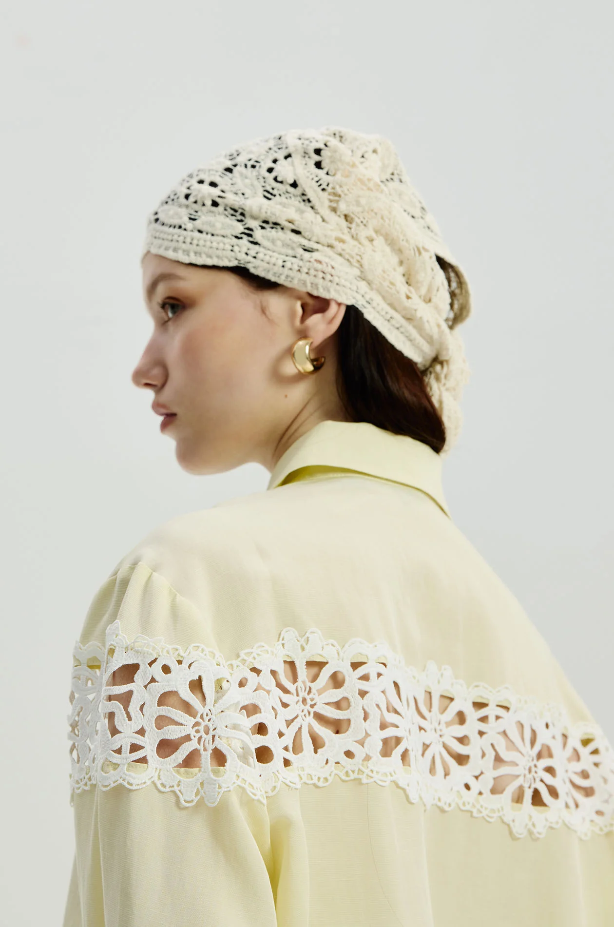 Lace Trim Oversized Shirt - Image 4