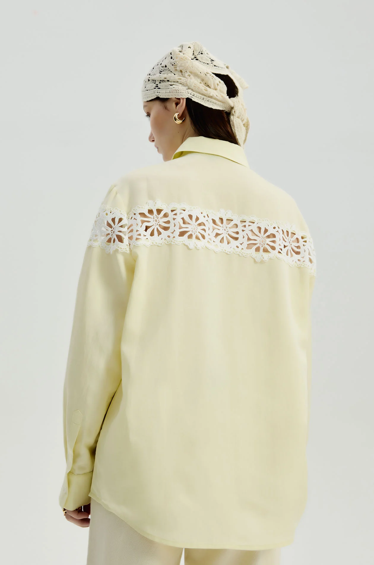 Lace Trim Oversized Shirt - Image 5