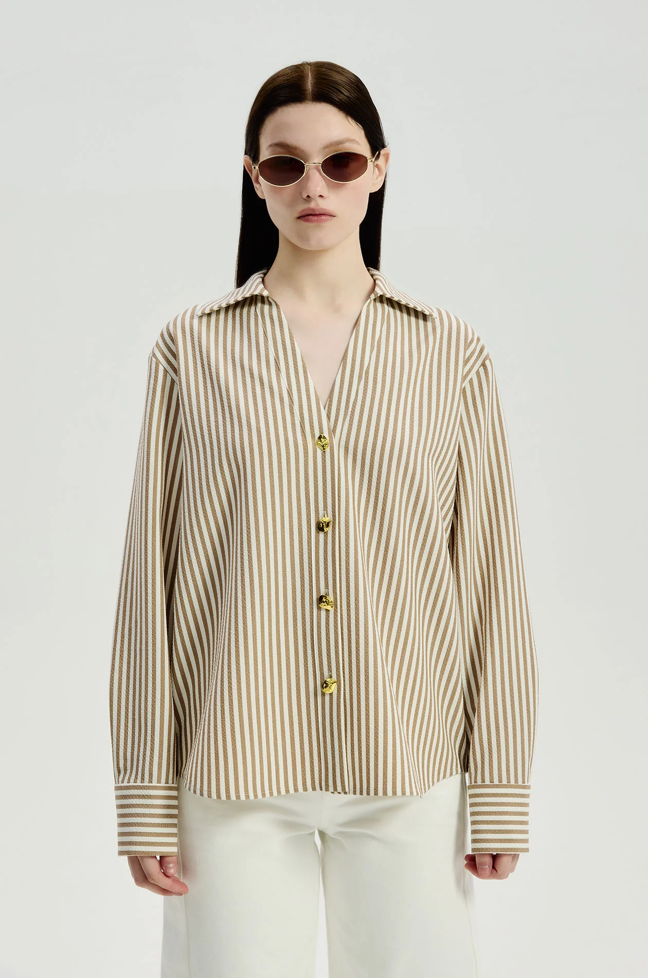 Oversized Striped Seersucker Shirt - Image 2