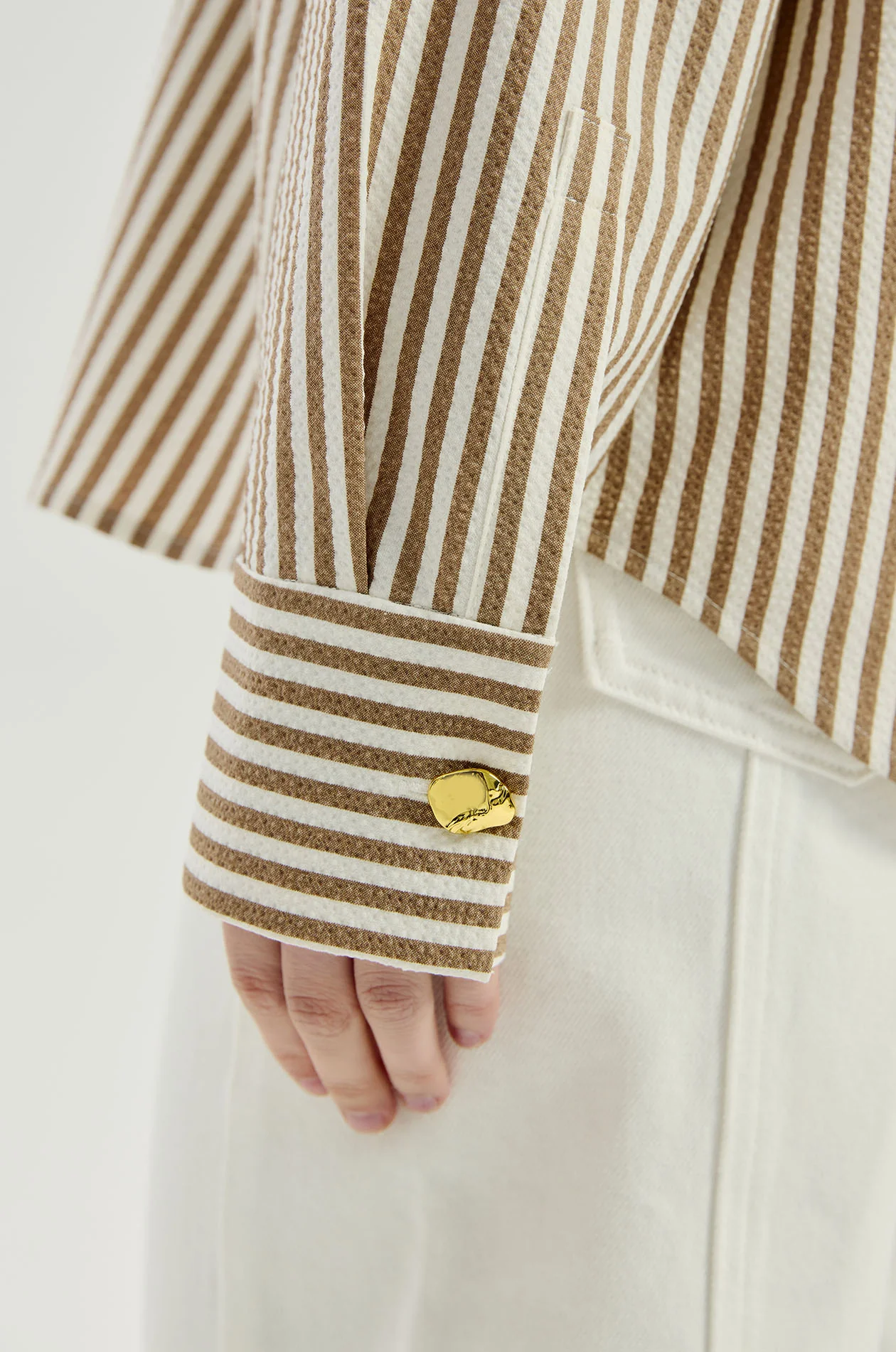 Oversized Striped Seersucker Shirt - Image 4