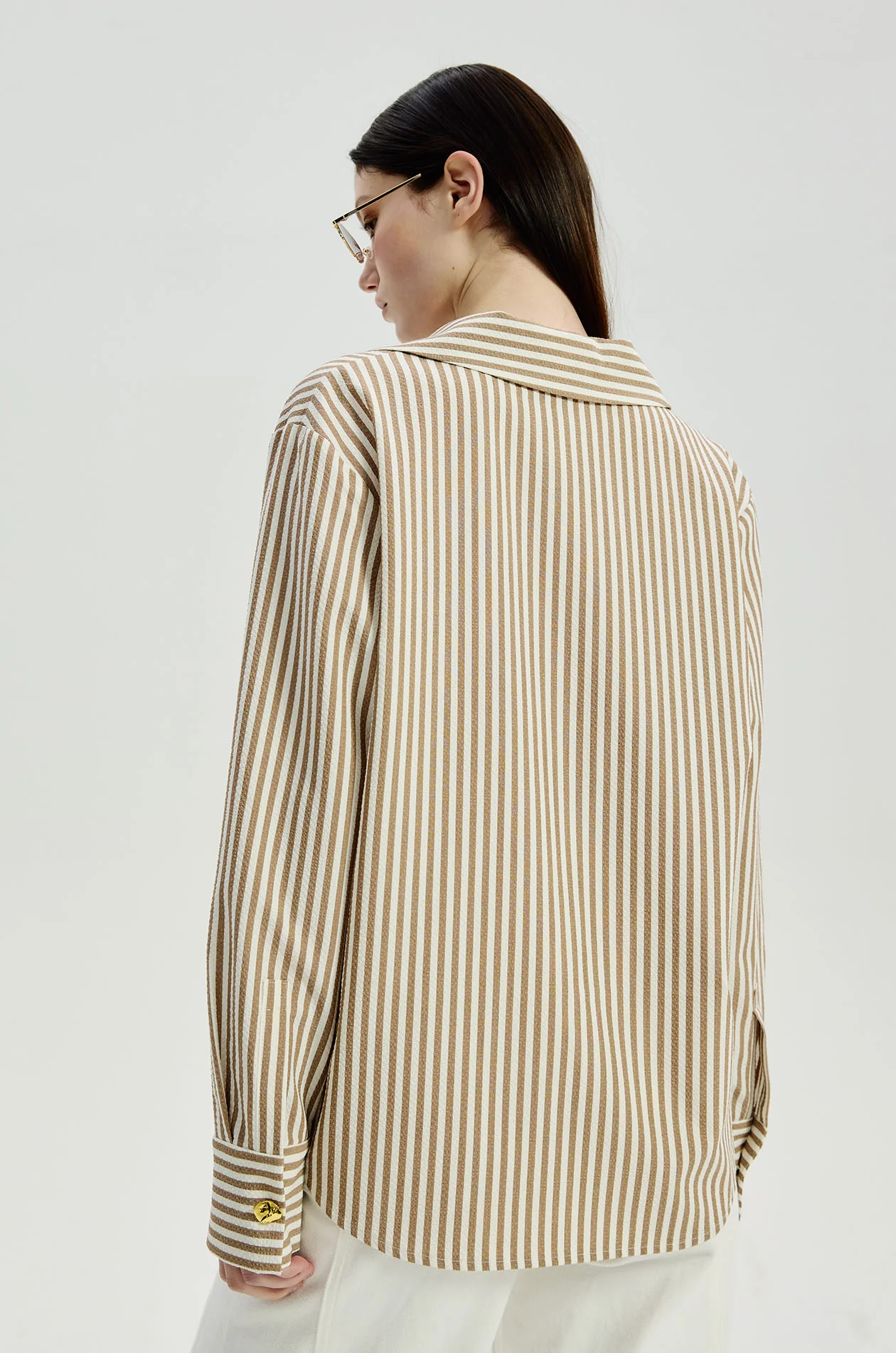Oversized Striped Seersucker Shirt - Image 5
