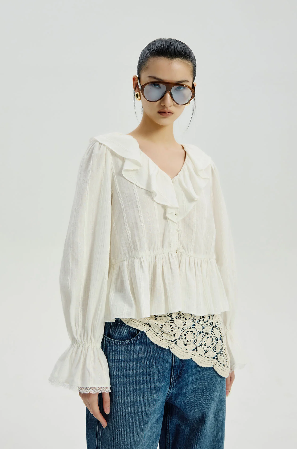 Metallic Flounce Blouse - Image 2