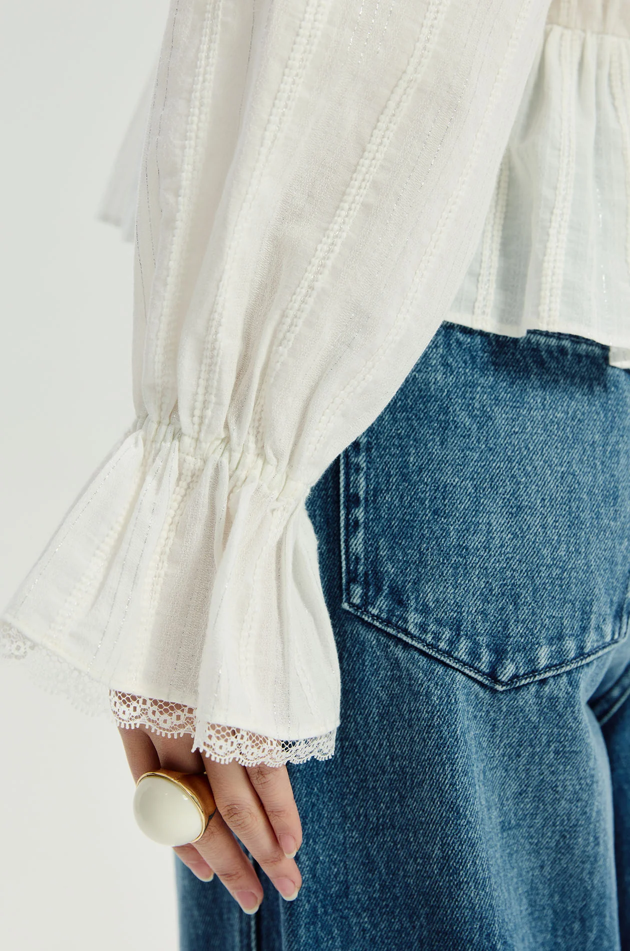 Metallic Flounce Blouse - Image 4