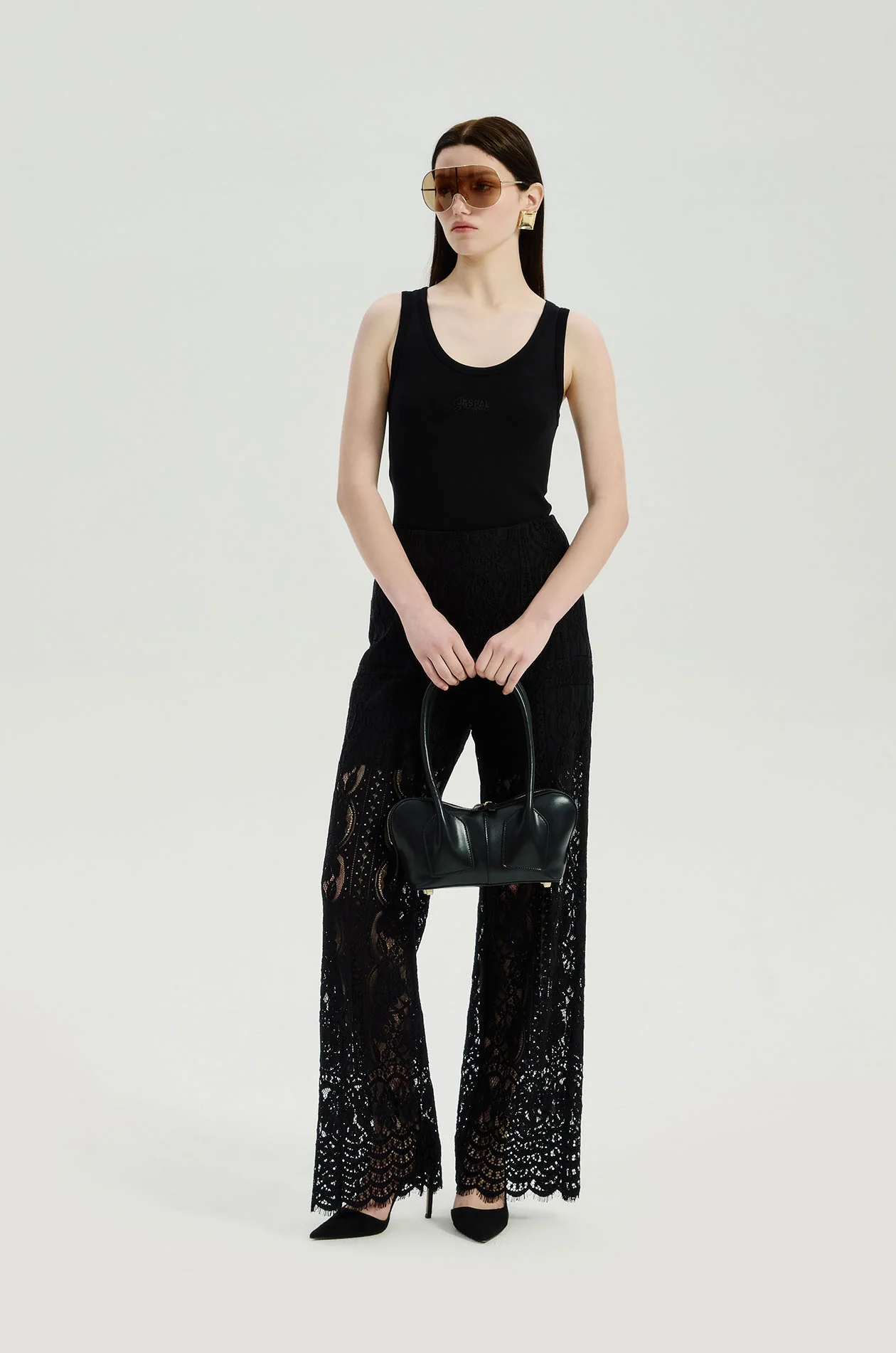 Metallic Lace Pants