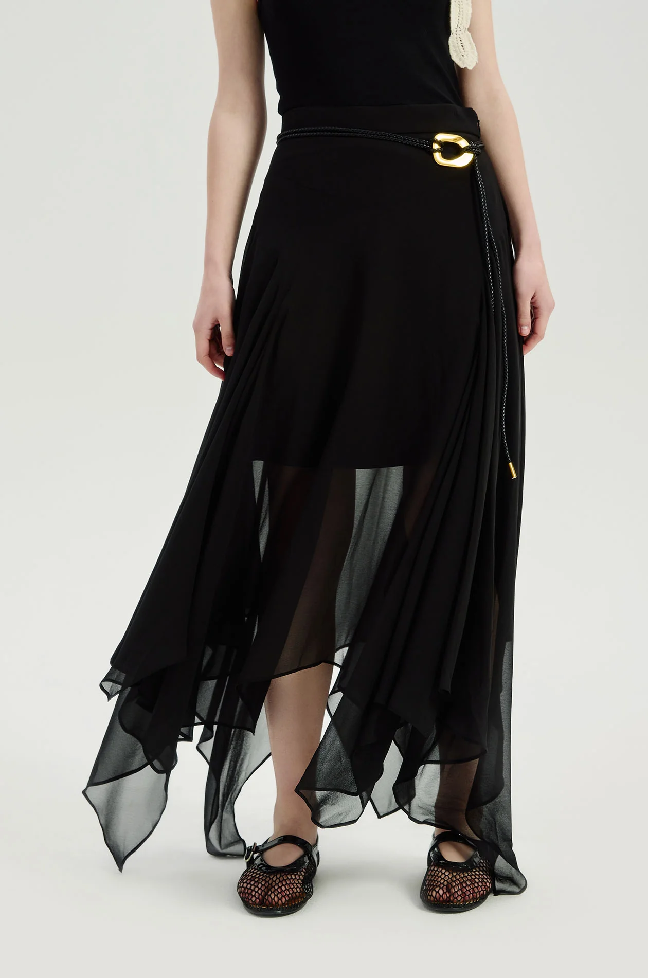 Georgette Skirt with Rope Belt - Image 2