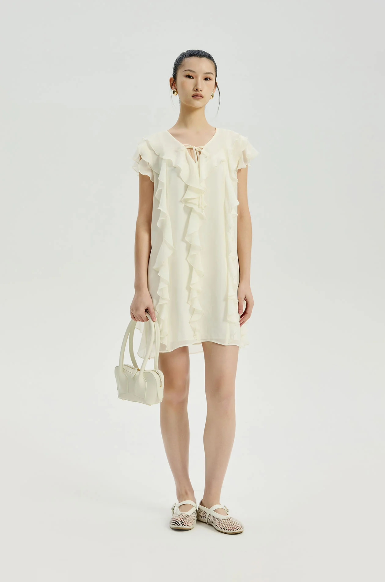 Chiffon Ruffle Mini Dress