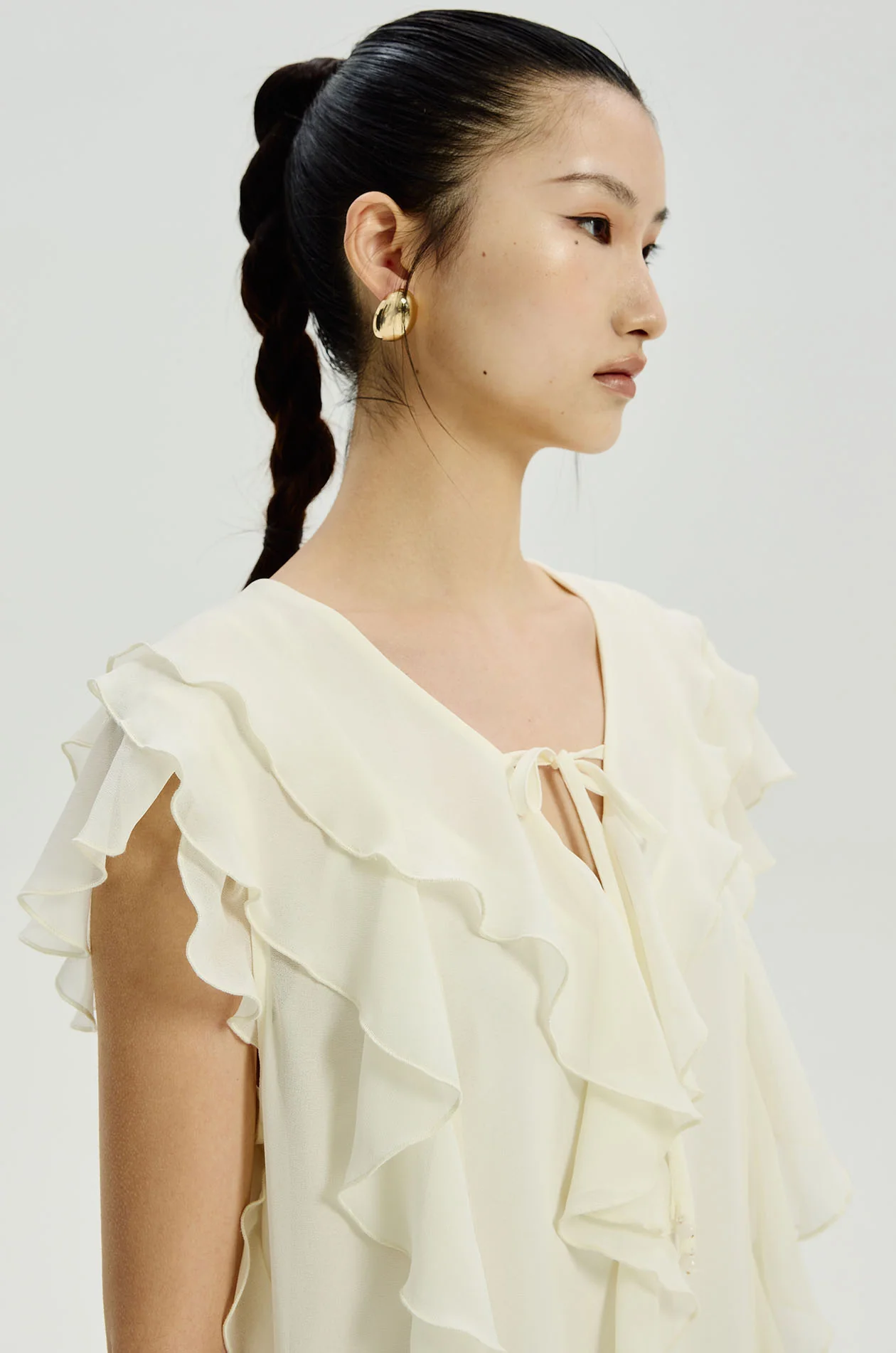 Chiffon Ruffle Mini Dress - Image 3