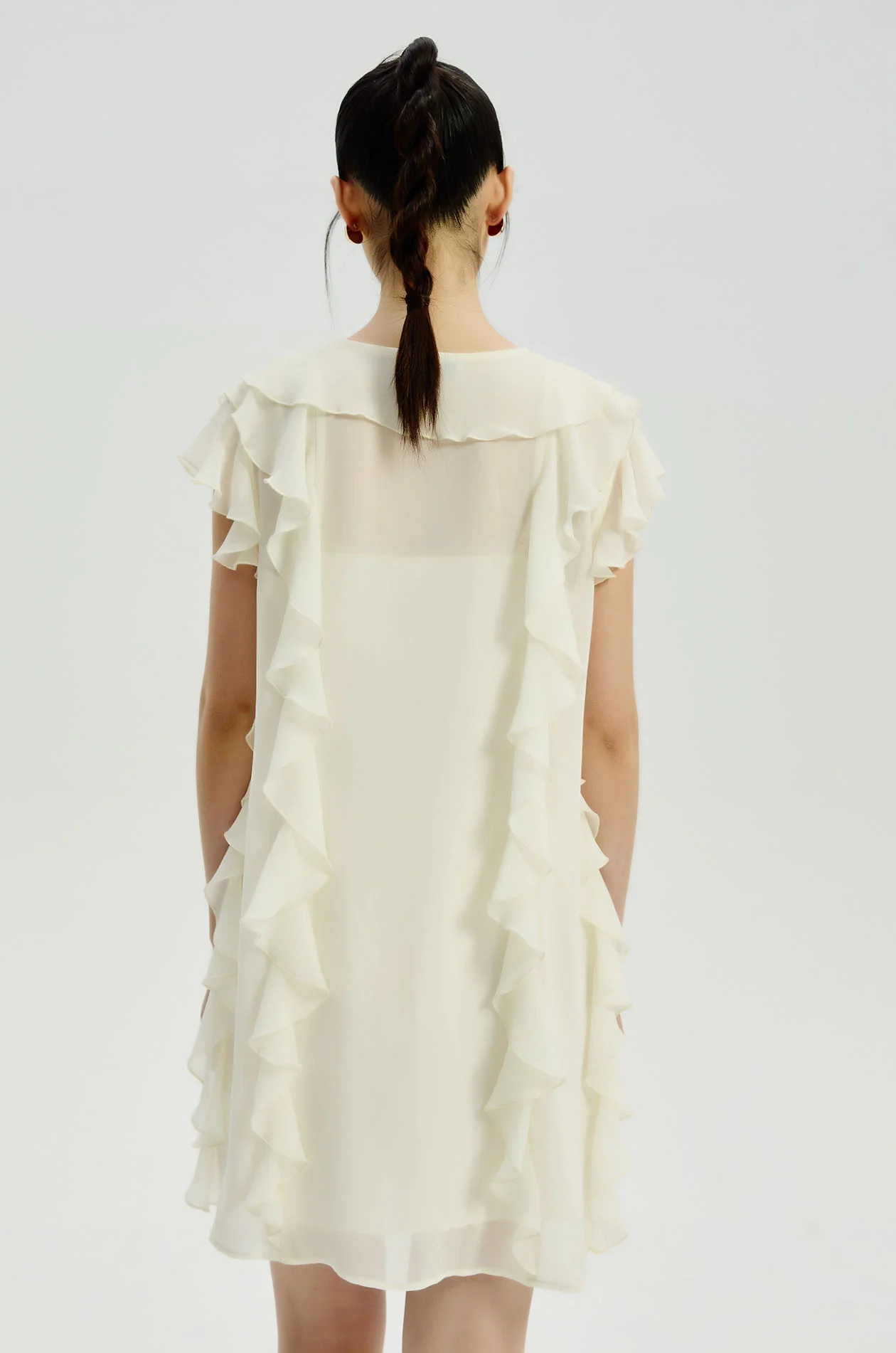 Chiffon Ruffle Mini Dress - Image 5