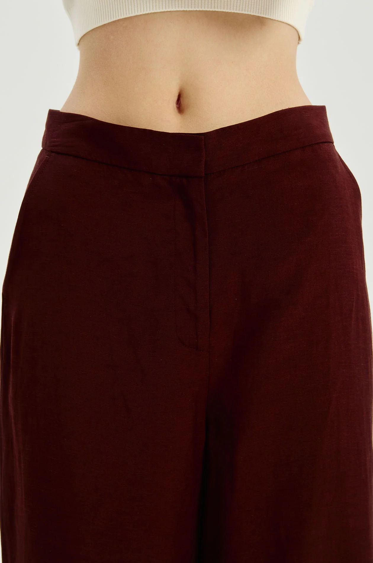 Linen-Blend Loose Straight Pants - Image 3