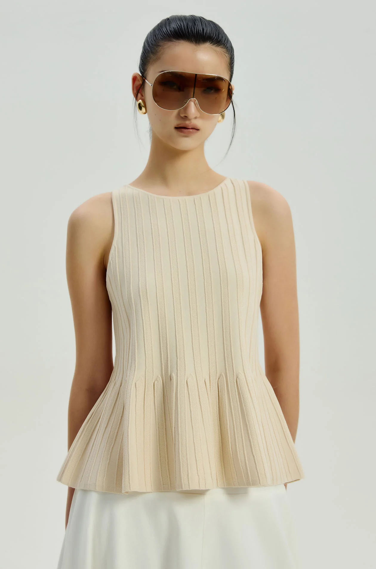 Knit Peplum Tank Top - Image 2