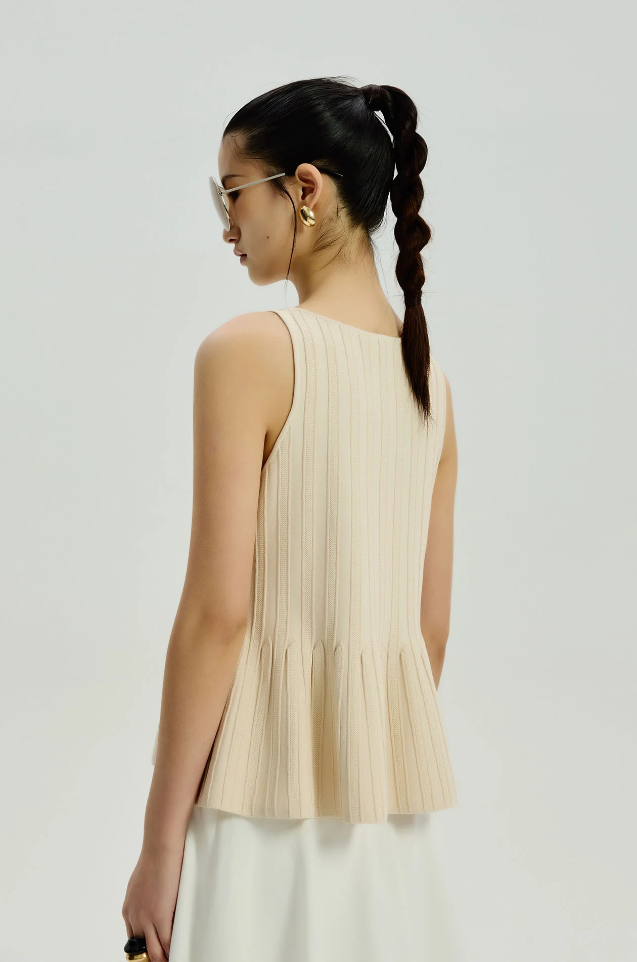 Knit Peplum Tank Top - Image 4