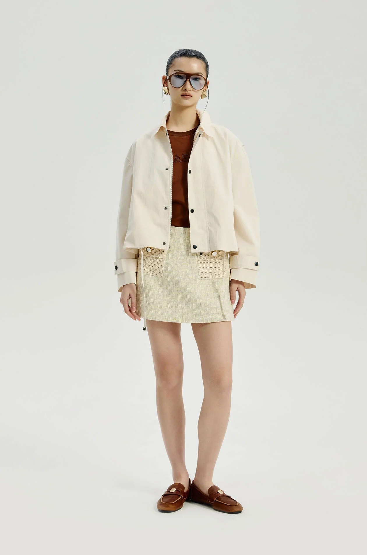 Crochet Pocket Tweed Skort