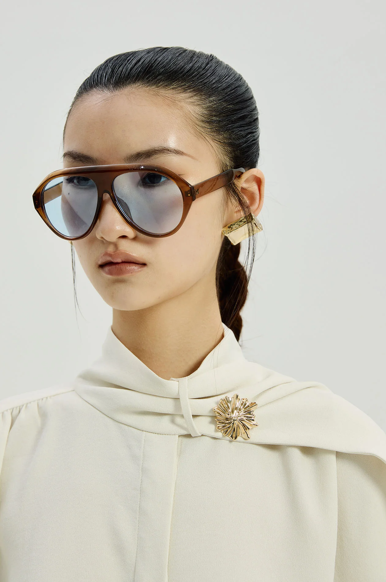 Scarf-Collar Fluid Tunic - Image 3