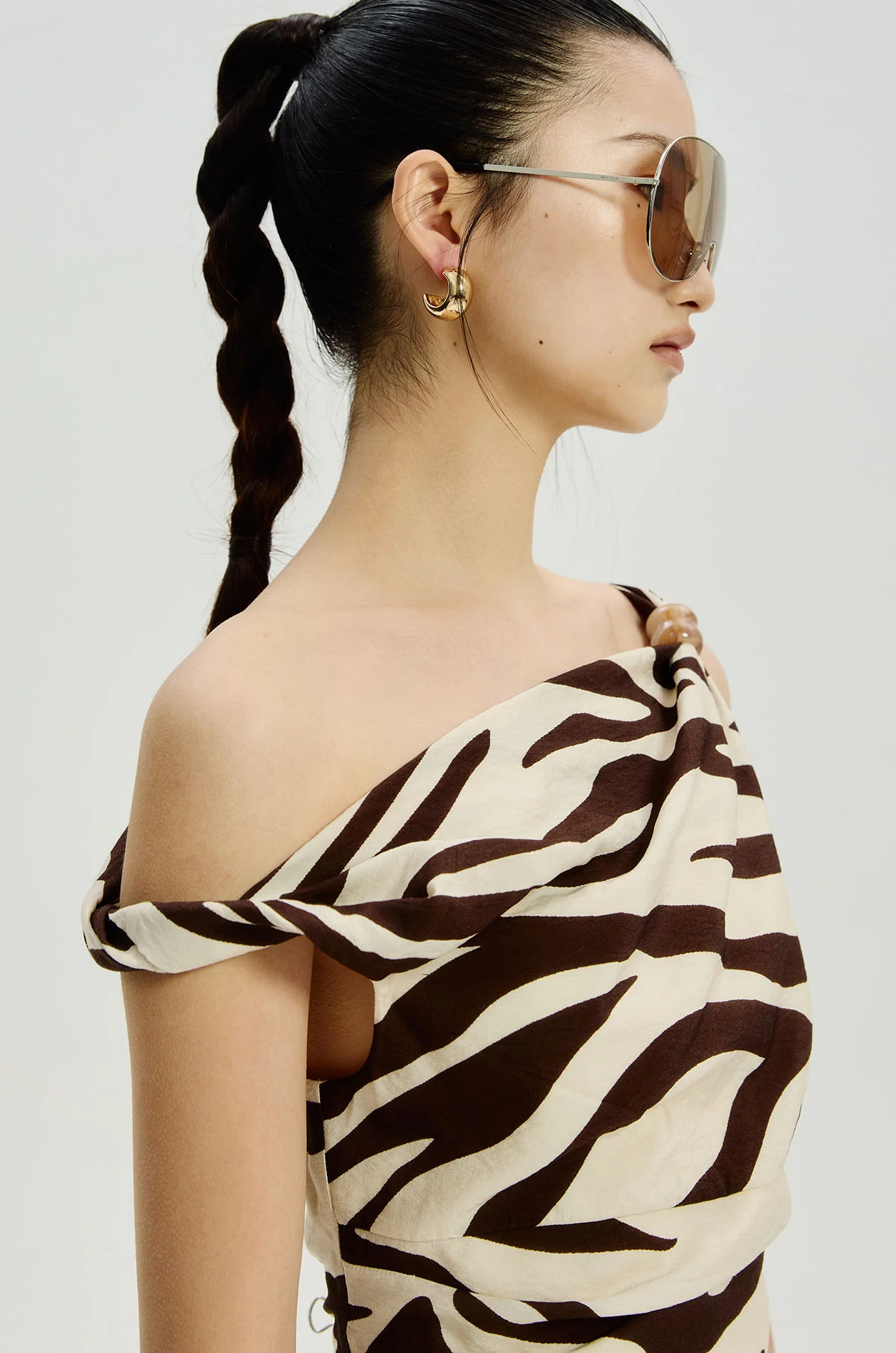 Zebra Asymmetric Mini Dress - Image 3
