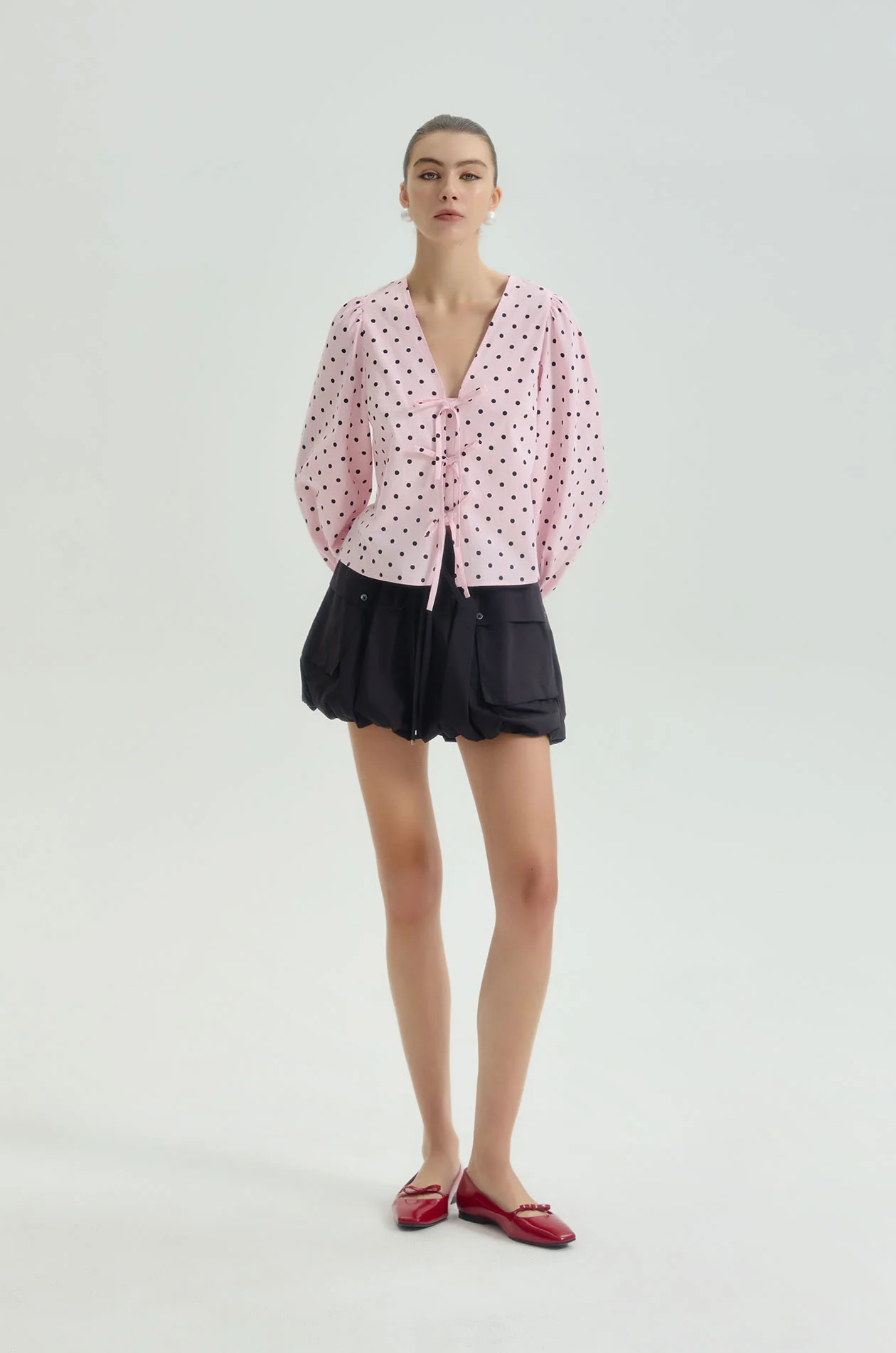 Long Sleeve Dot Blouse