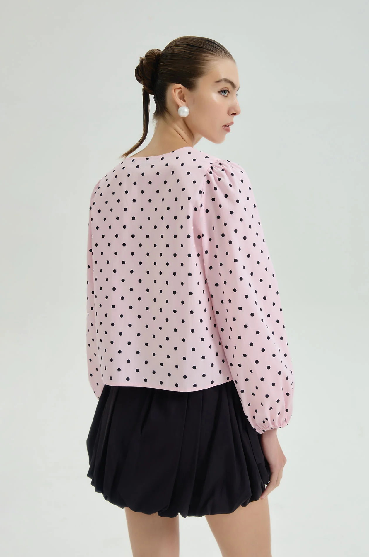 Long Sleeve Dot Blouse - Image 5