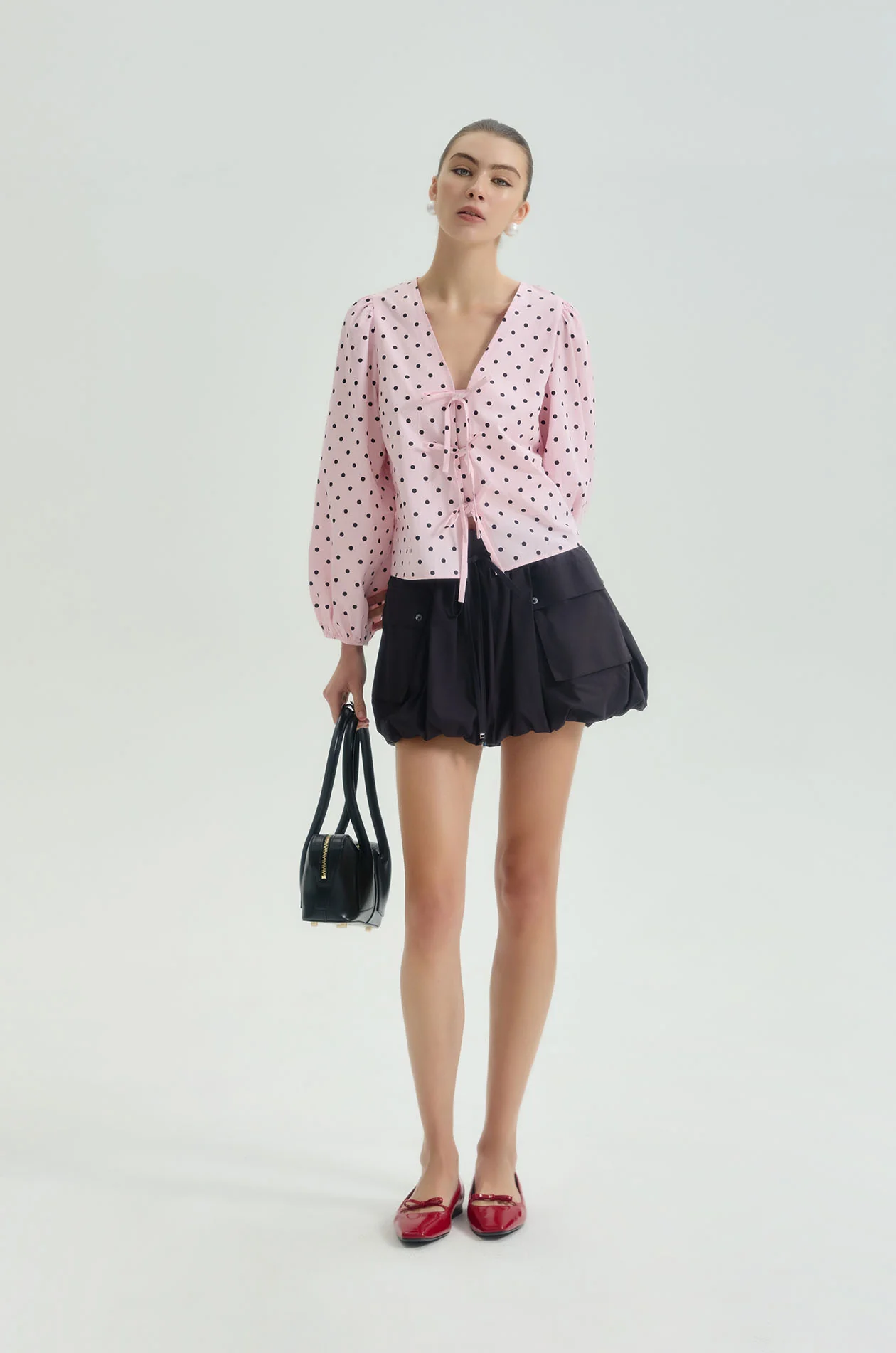 Long Sleeve Dot Blouse - Image 6