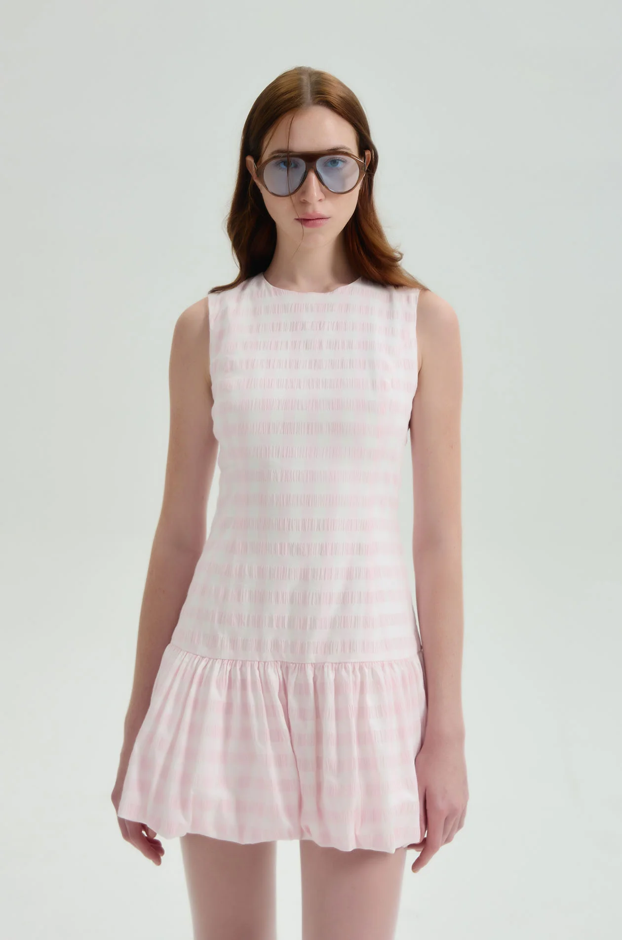 Gingham Bubble Mini Dress - Image 2