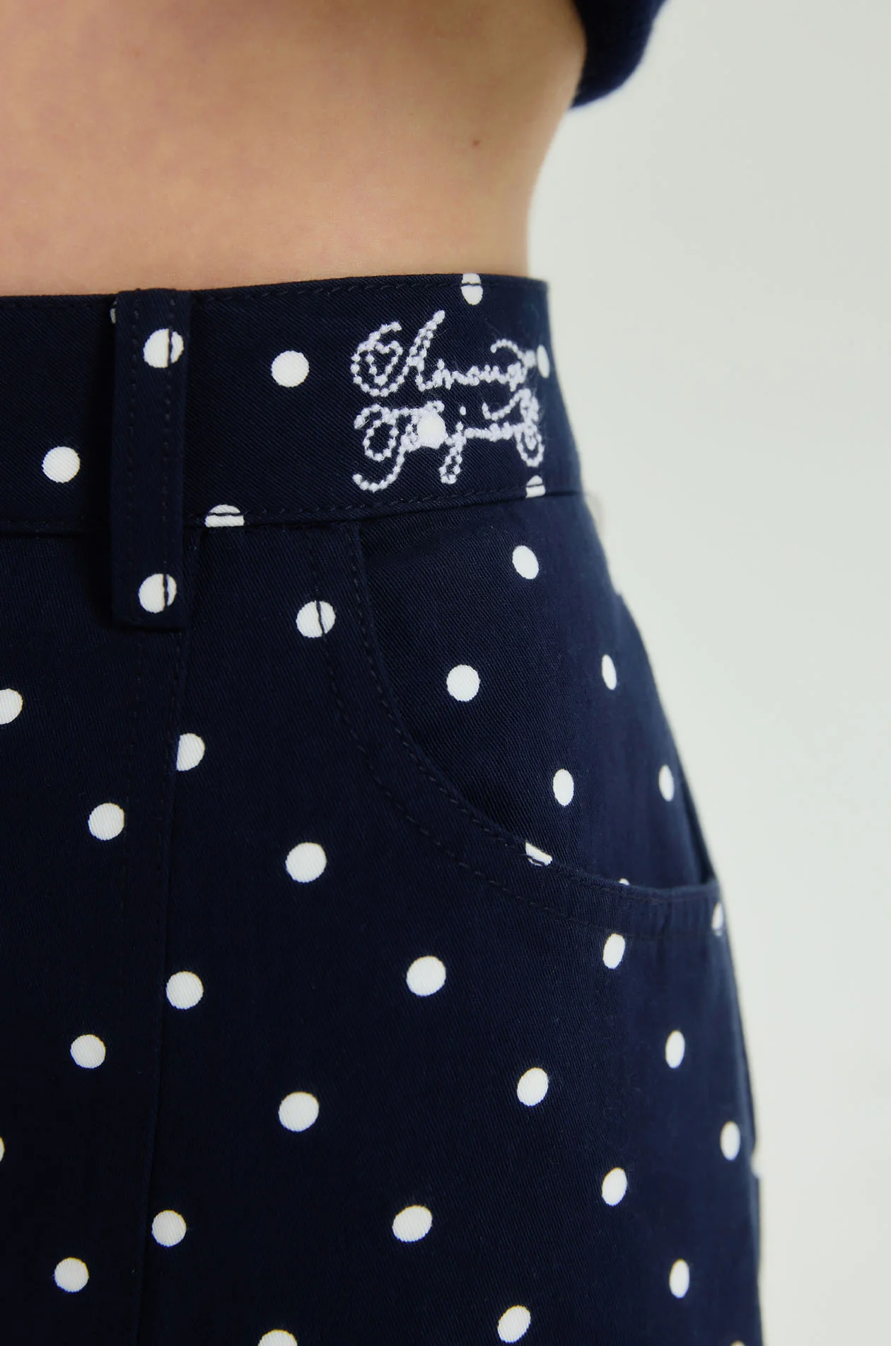 Dot Drop Waist Mini Skirt - Image 4