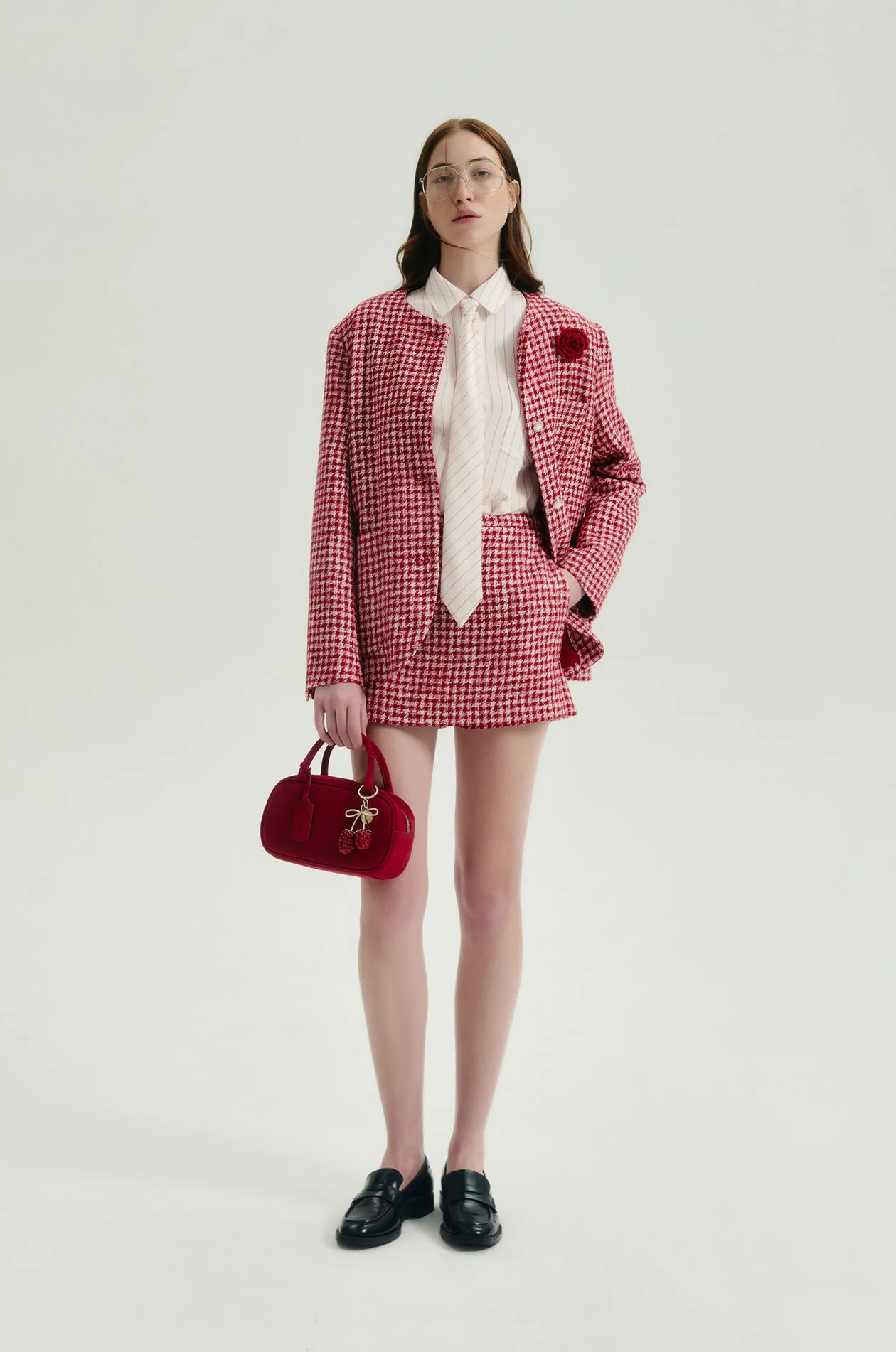 Houndstooth Tweed Skort