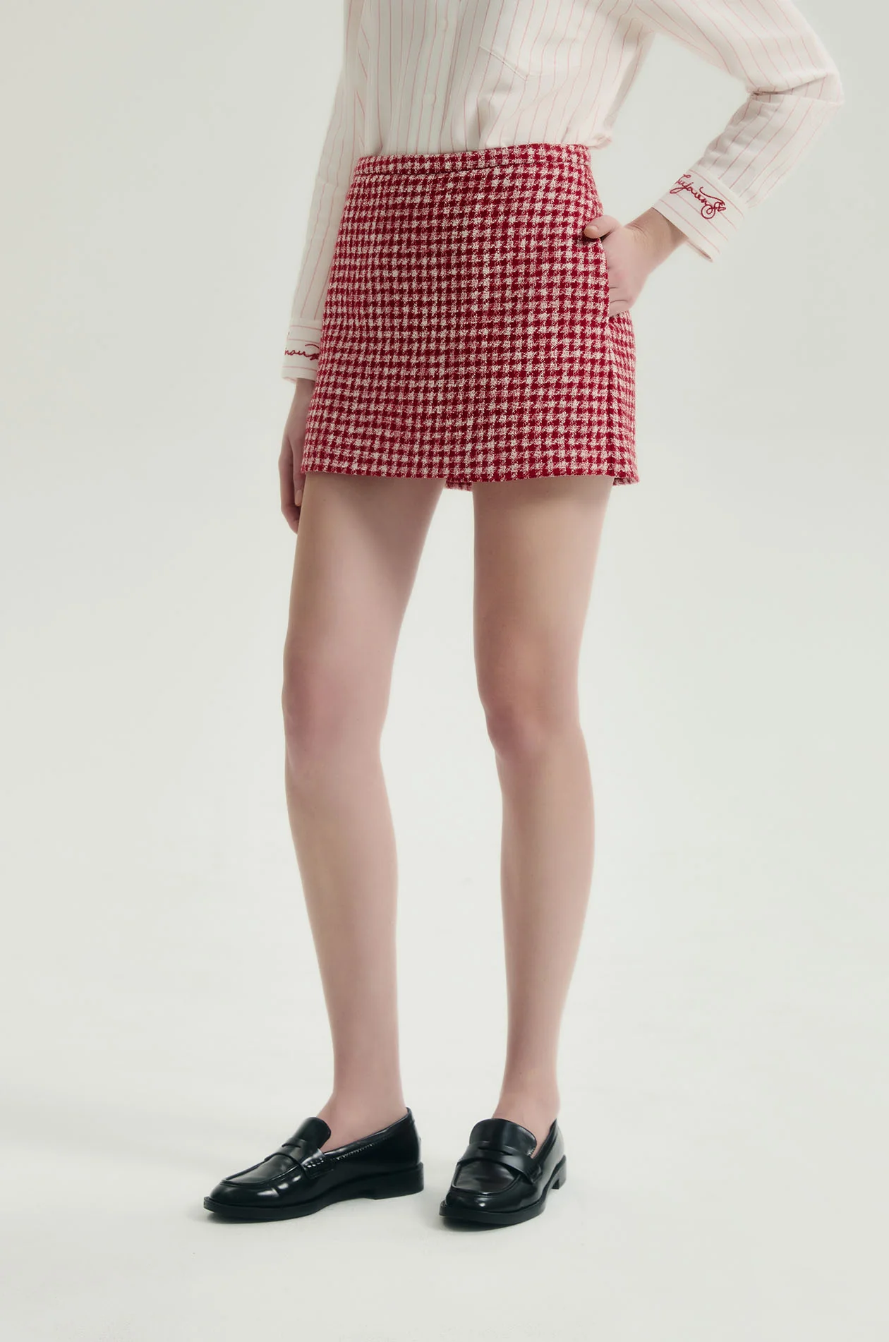 Houndstooth Tweed Skort - Image 2