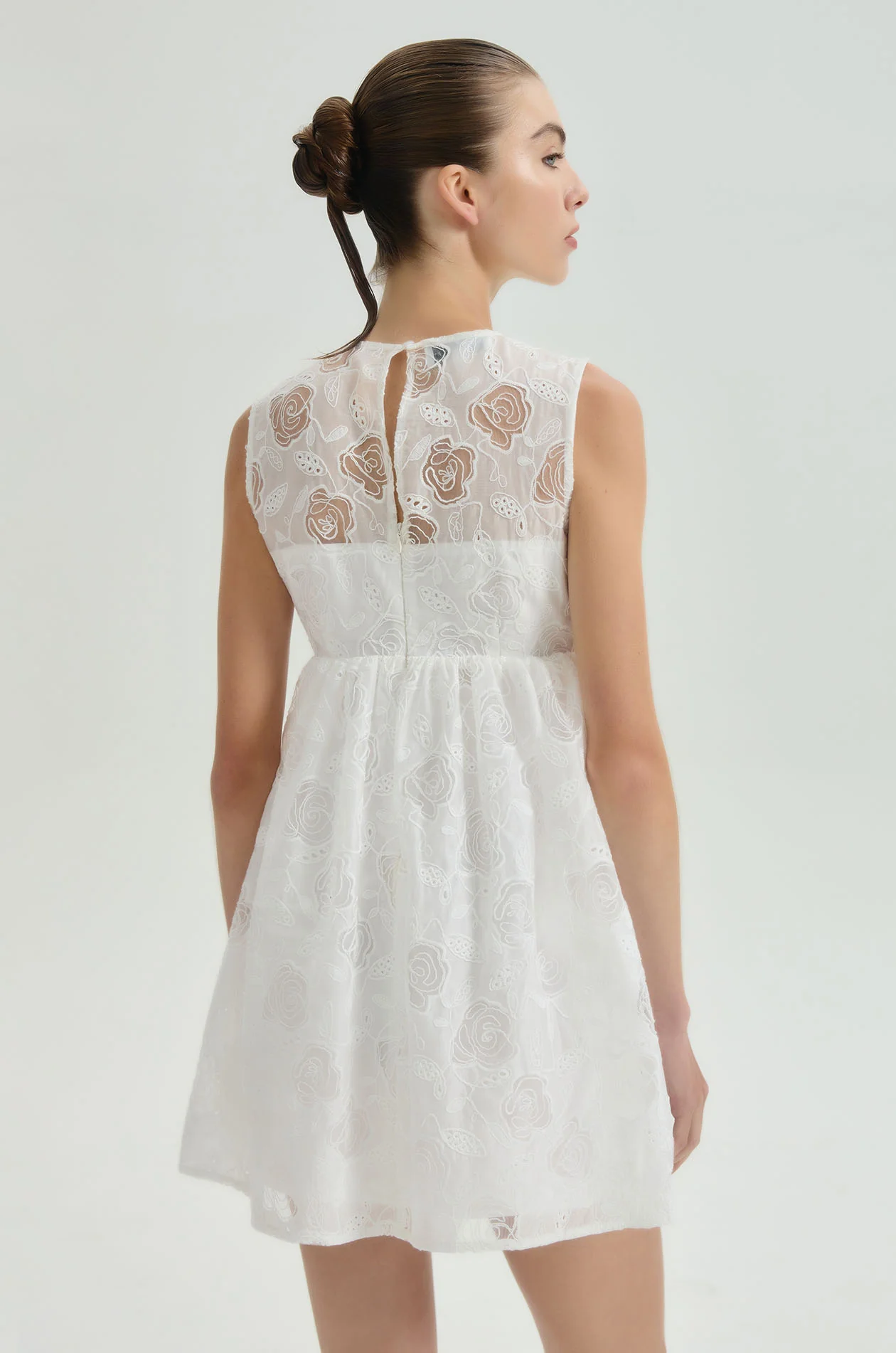 Rose Broderie Anglaise Mini Dress - Image 6
