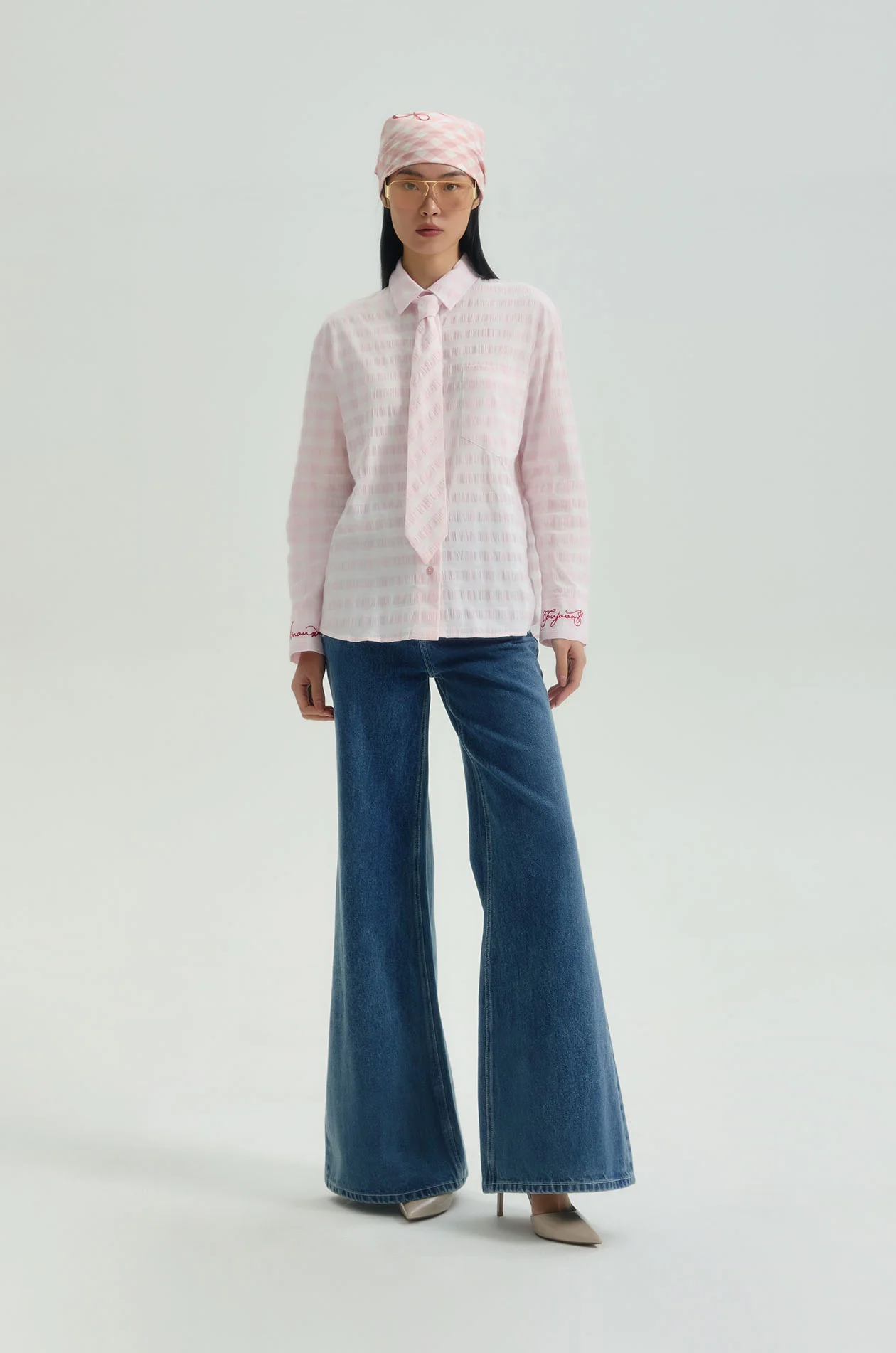 Heart Pocket Flare Jeans