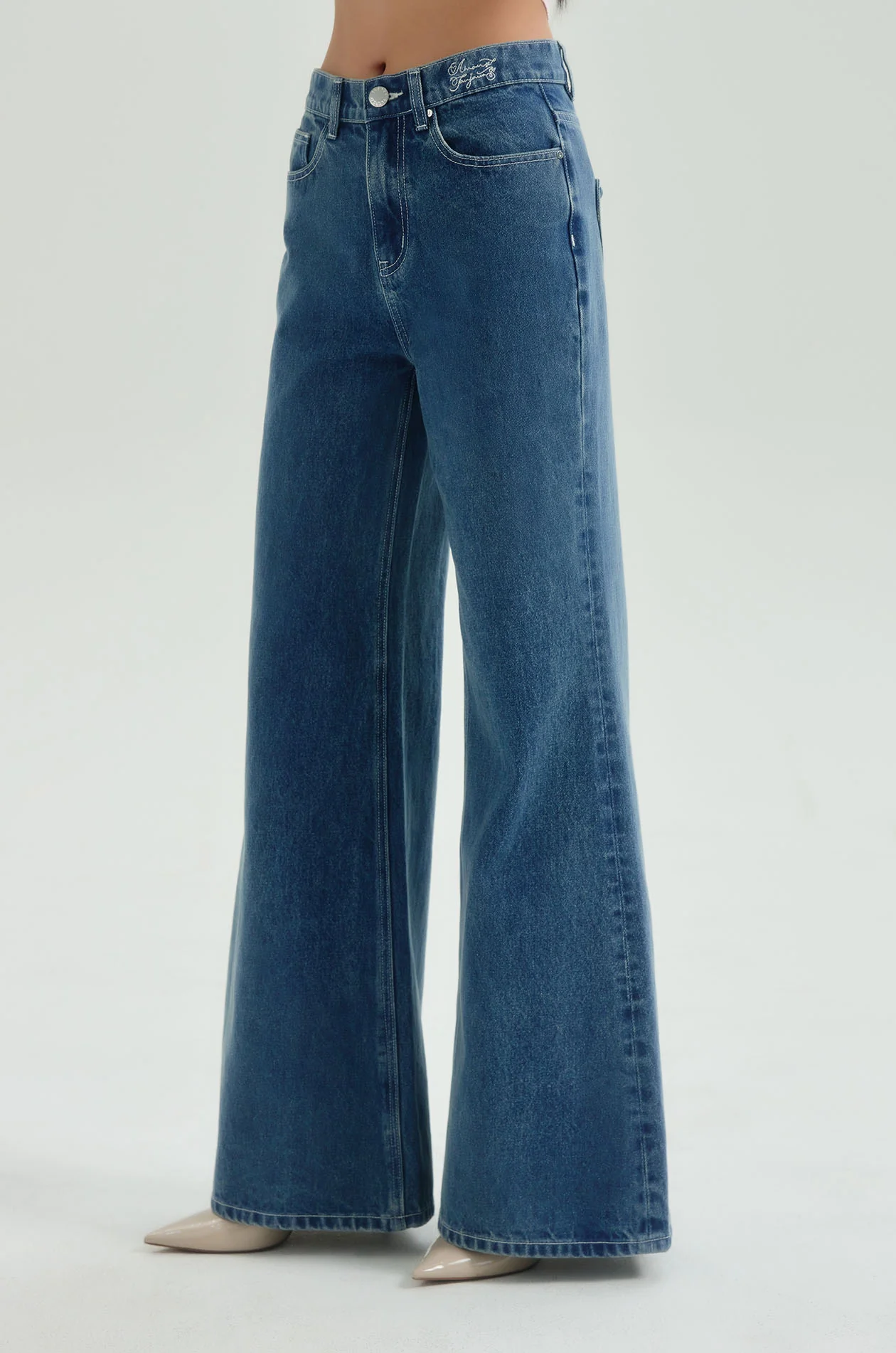 Heart Pocket Flare Jeans - Image 2