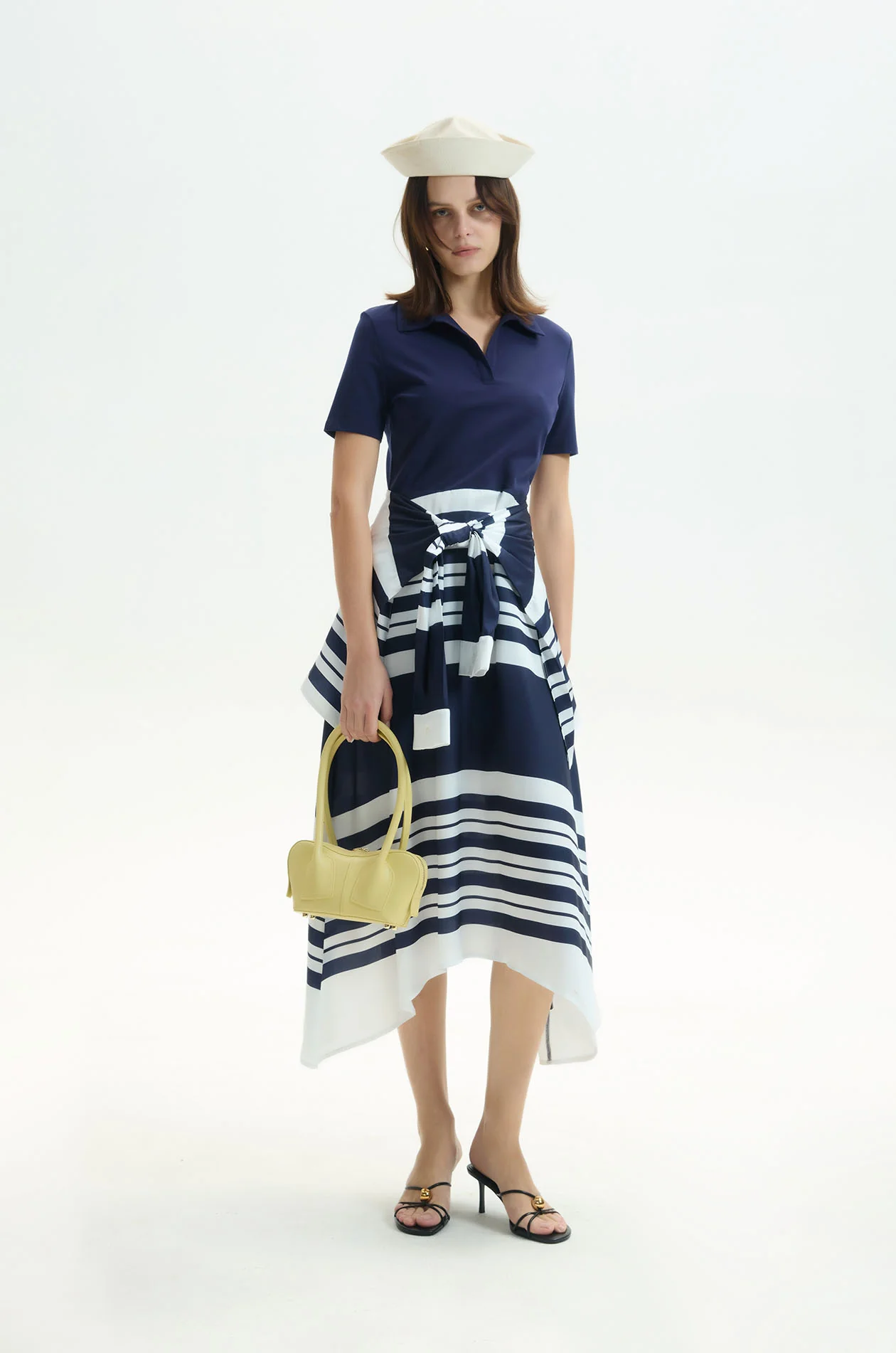 Cardigan-Tie Polo Midi Dress
