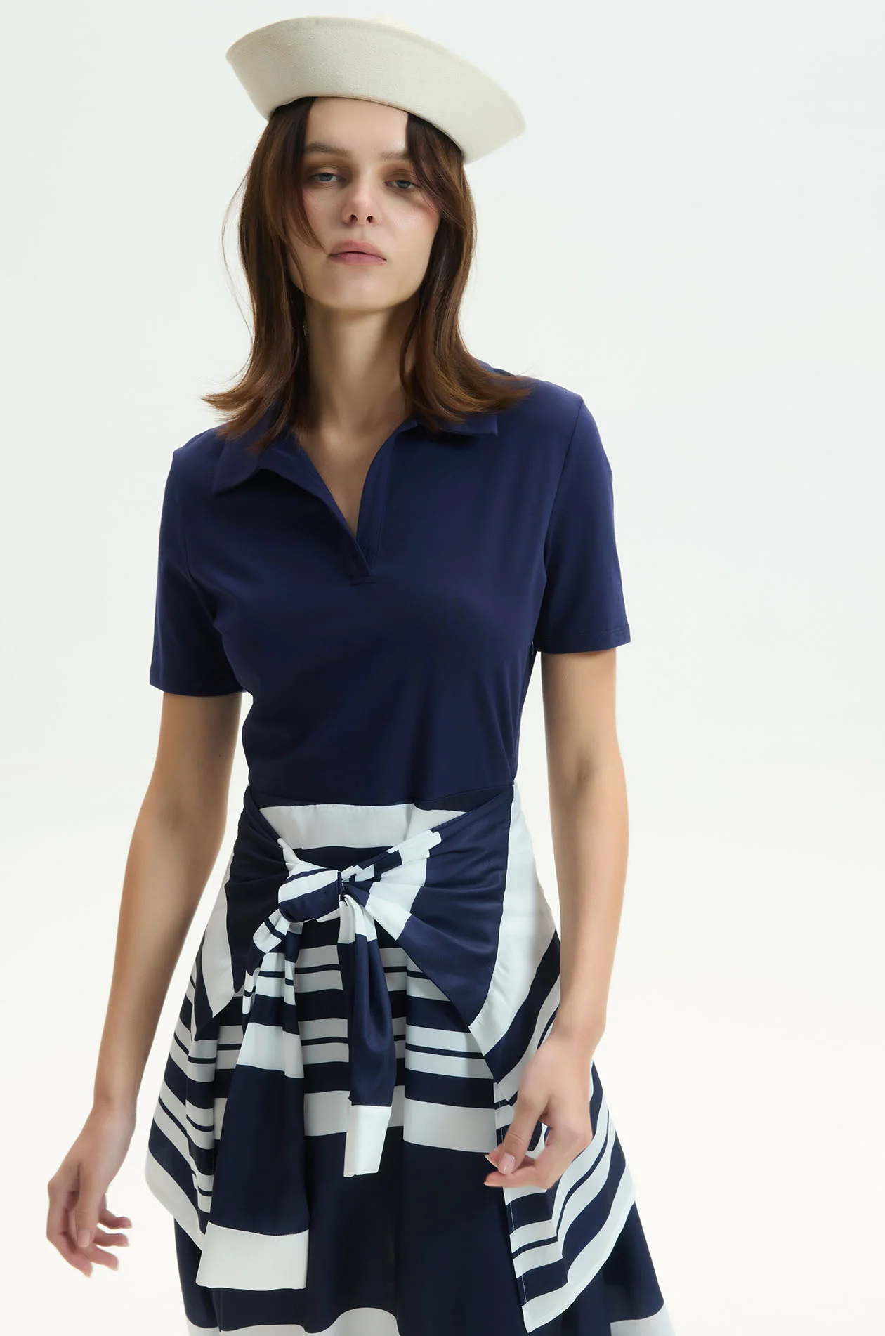 Cardigan-Tie Polo Midi Dress - Image 2