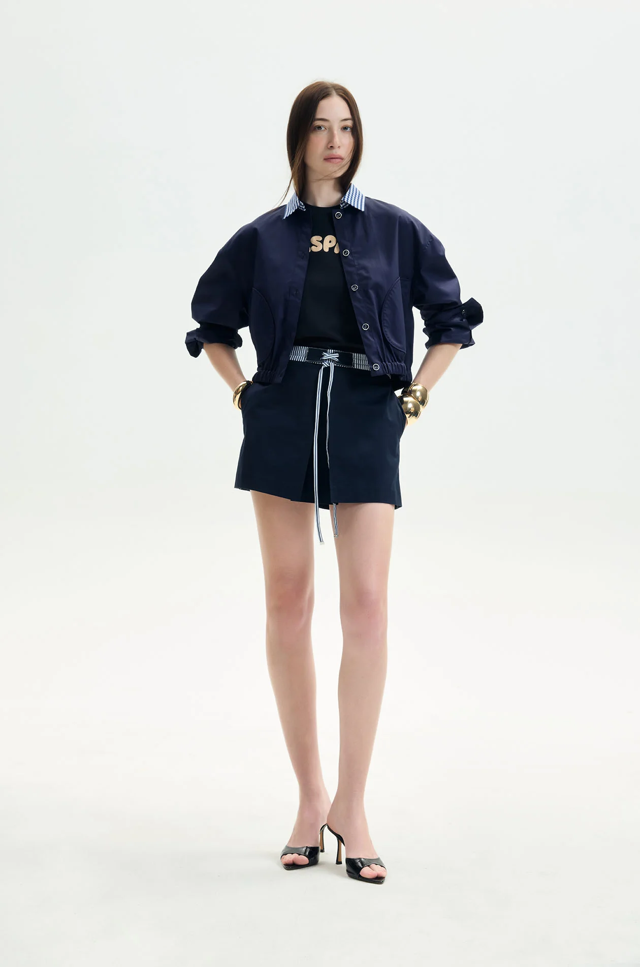 Invert Pleated Drawstring Skort