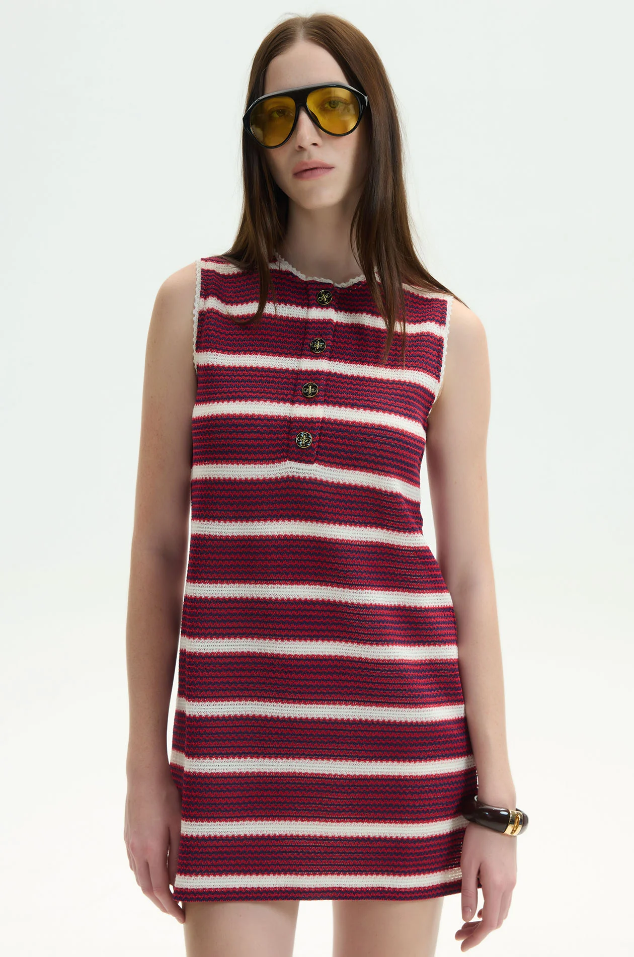 Striped Knit Sheath Mini Dress - Image 3
